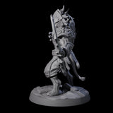 Muscular Leonin Warrior D Miniature for Dungeons and Dragons, Pathfinder or other TTRPGs