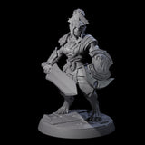Muscular Leonin Warrior E Miniature for Dungeons and Dragons, Pathfinder or other TTRPGs