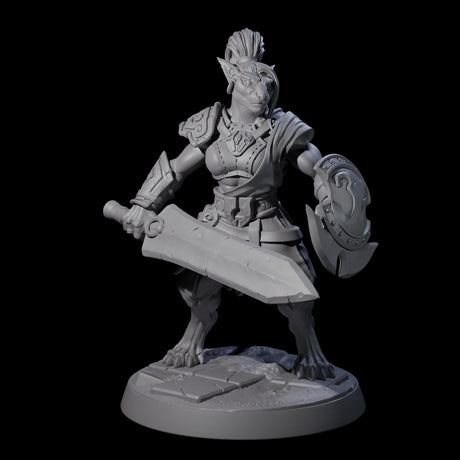 Muscular Leonin Warrior E Miniature for Dungeons and Dragons, Pathfinder or other TTRPGs