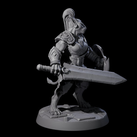 Muscular Leonin Warrior E Miniature for Dungeons and Dragons, Pathfinder or other TTRPGs