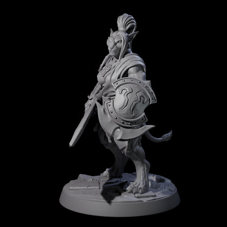 Muscular Leonin Warrior E Miniature for Dungeons and Dragons, Pathfinder or other TTRPGs