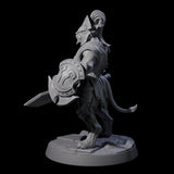 Muscular Leonin Warrior E Miniature for Dungeons and Dragons, Pathfinder or other TTRPGs