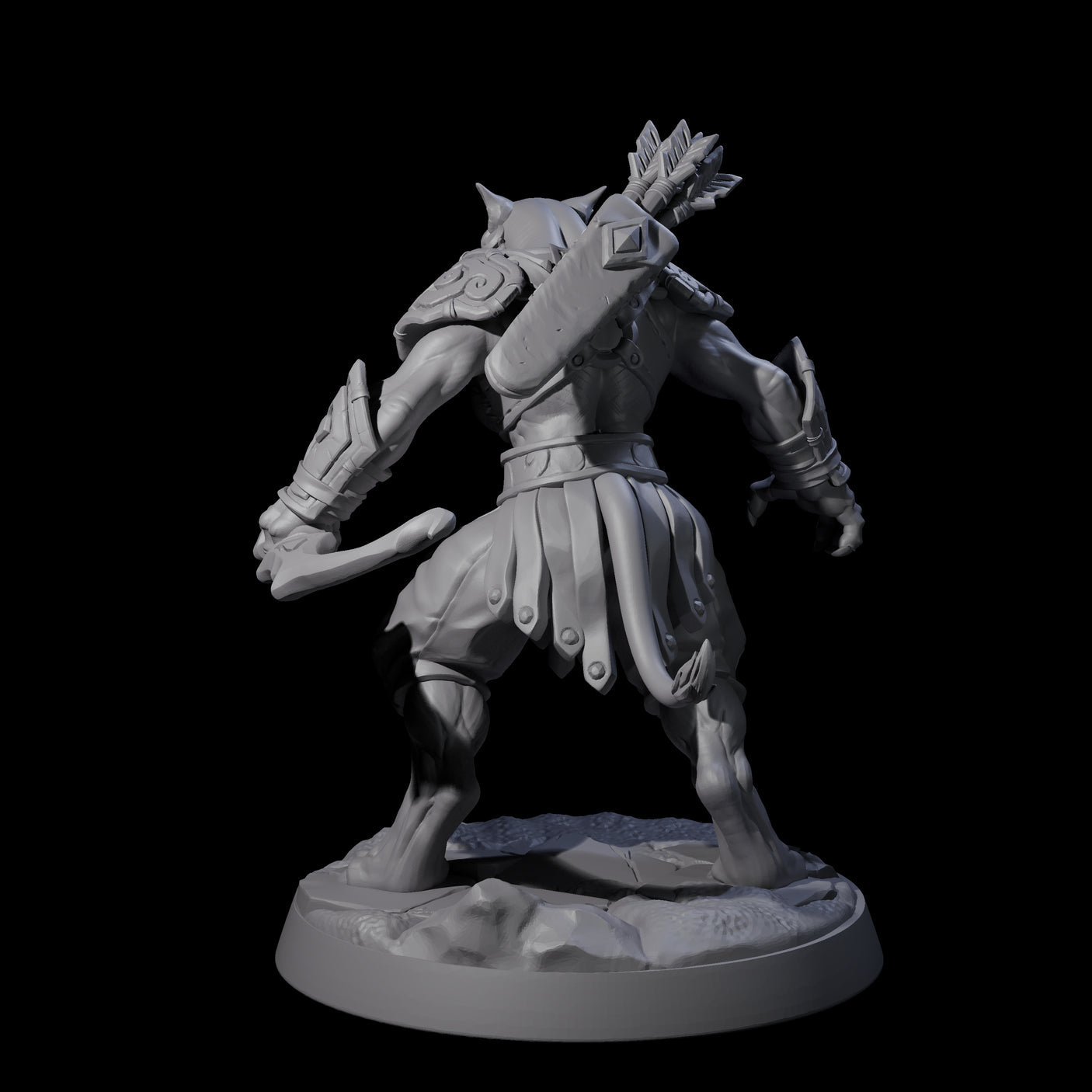 Muscular Leonin Warrior F Miniature for Dungeons and Dragons, Pathfinder or other TTRPGs