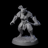 Muscular Leonin Warrior F Miniature for Dungeons and Dragons, Pathfinder or other TTRPGs
