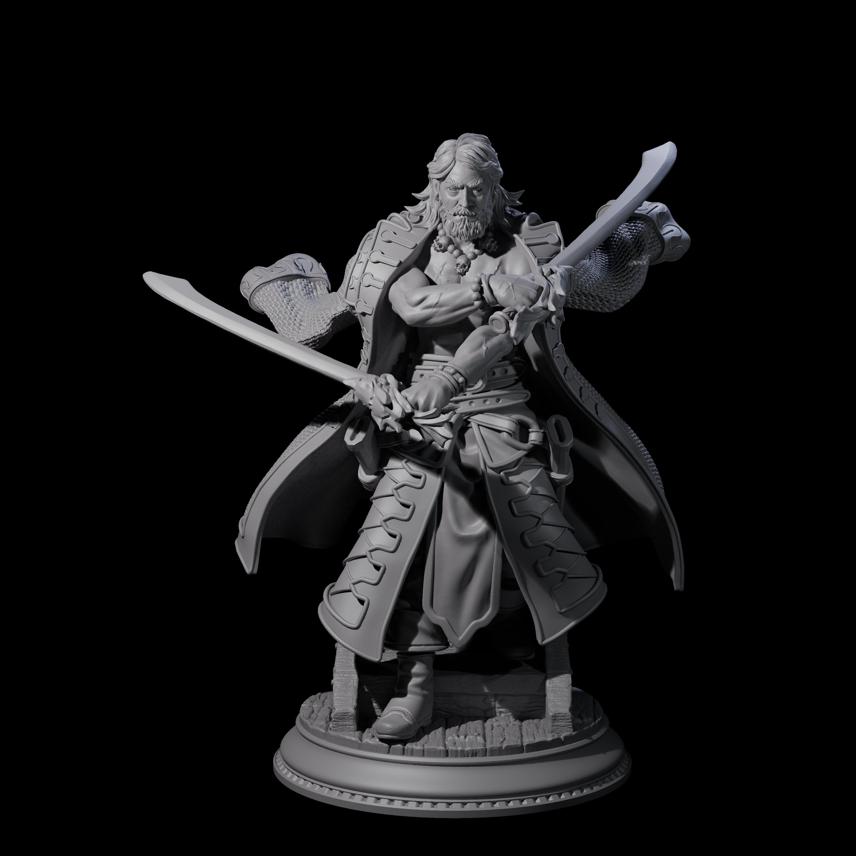 Muscular Pirate Blade Dancer Miniature for Dungeons and Dragons, Pathfinder or other TTRPGs