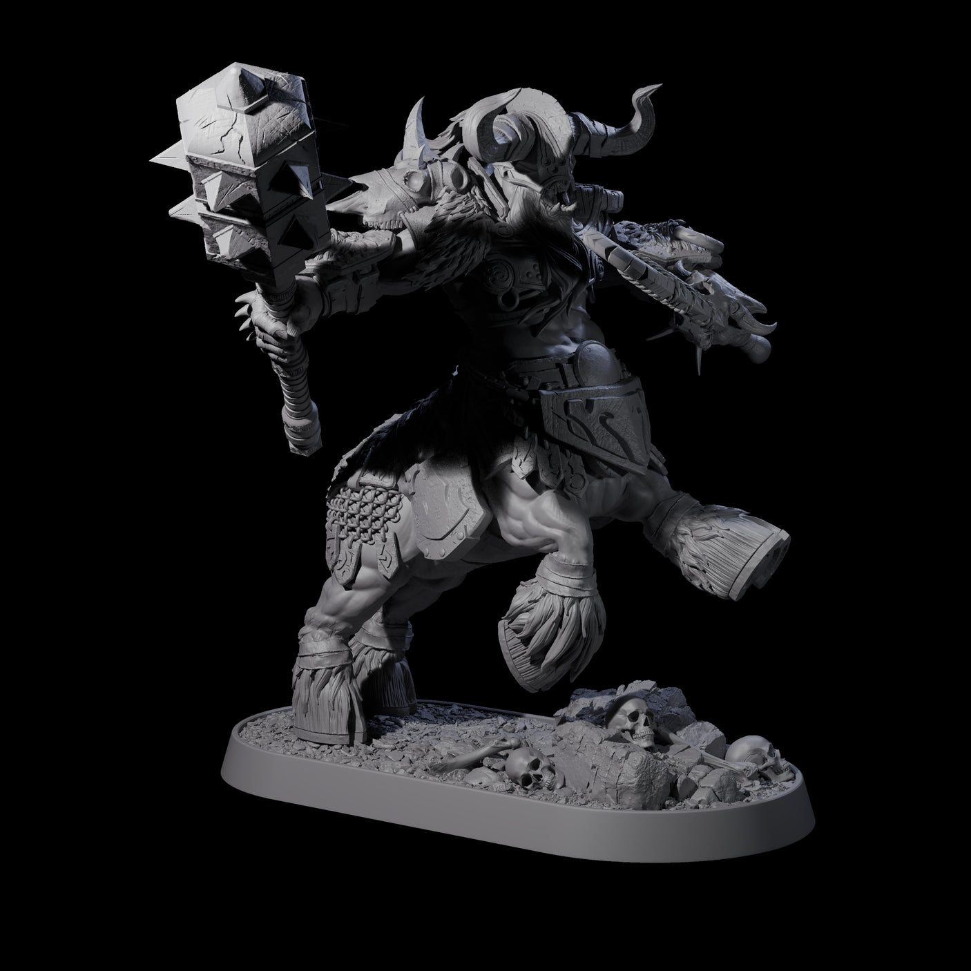 Muscular Raging Centaur B Miniature for Dungeons and Dragons, Pathfinder or other TTRPGs