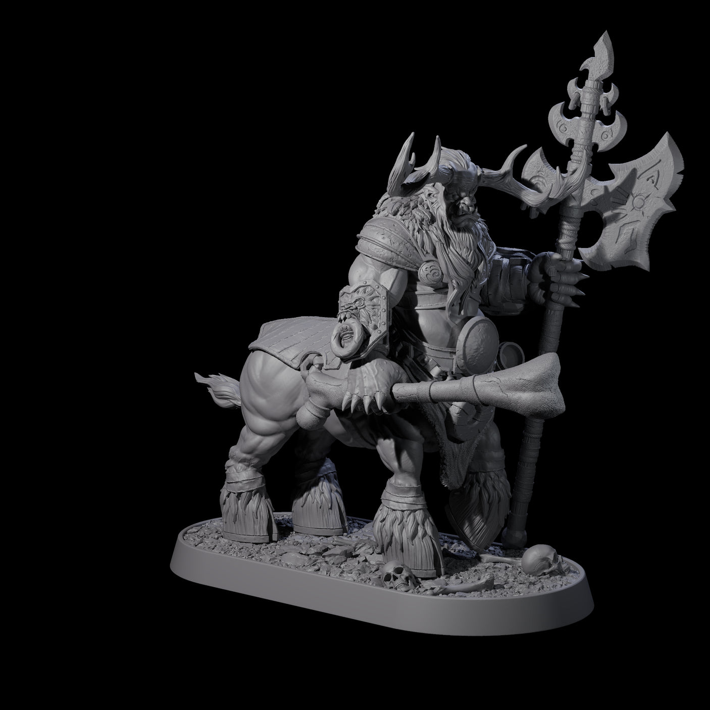 Muscular Raging Centaur F Miniature for Dungeons and Dragons, Pathfinder or other TTRPGs