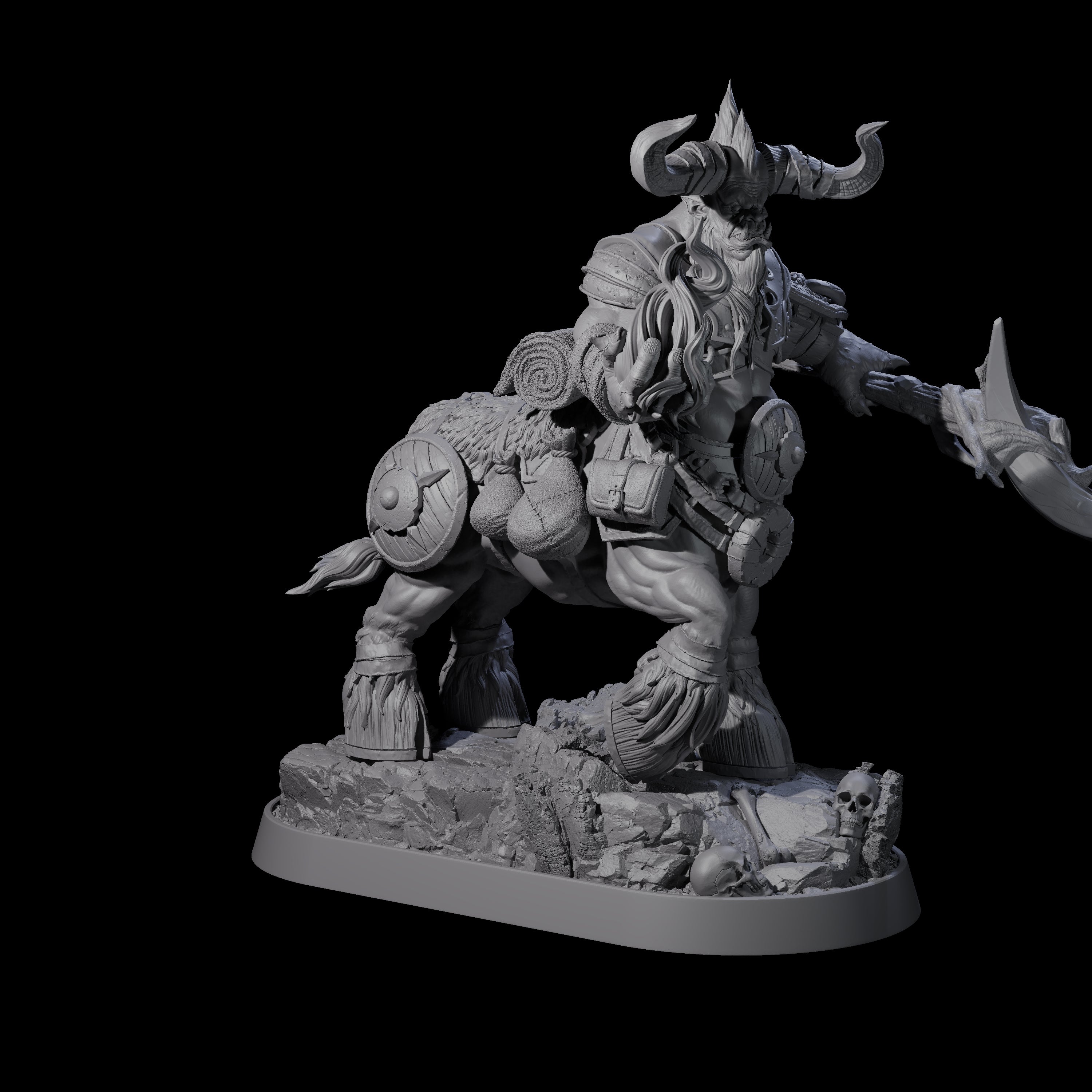 Muscular Raging Centaur J Miniature for Dungeons and Dragons, Pathfinder or other TTRPGs
