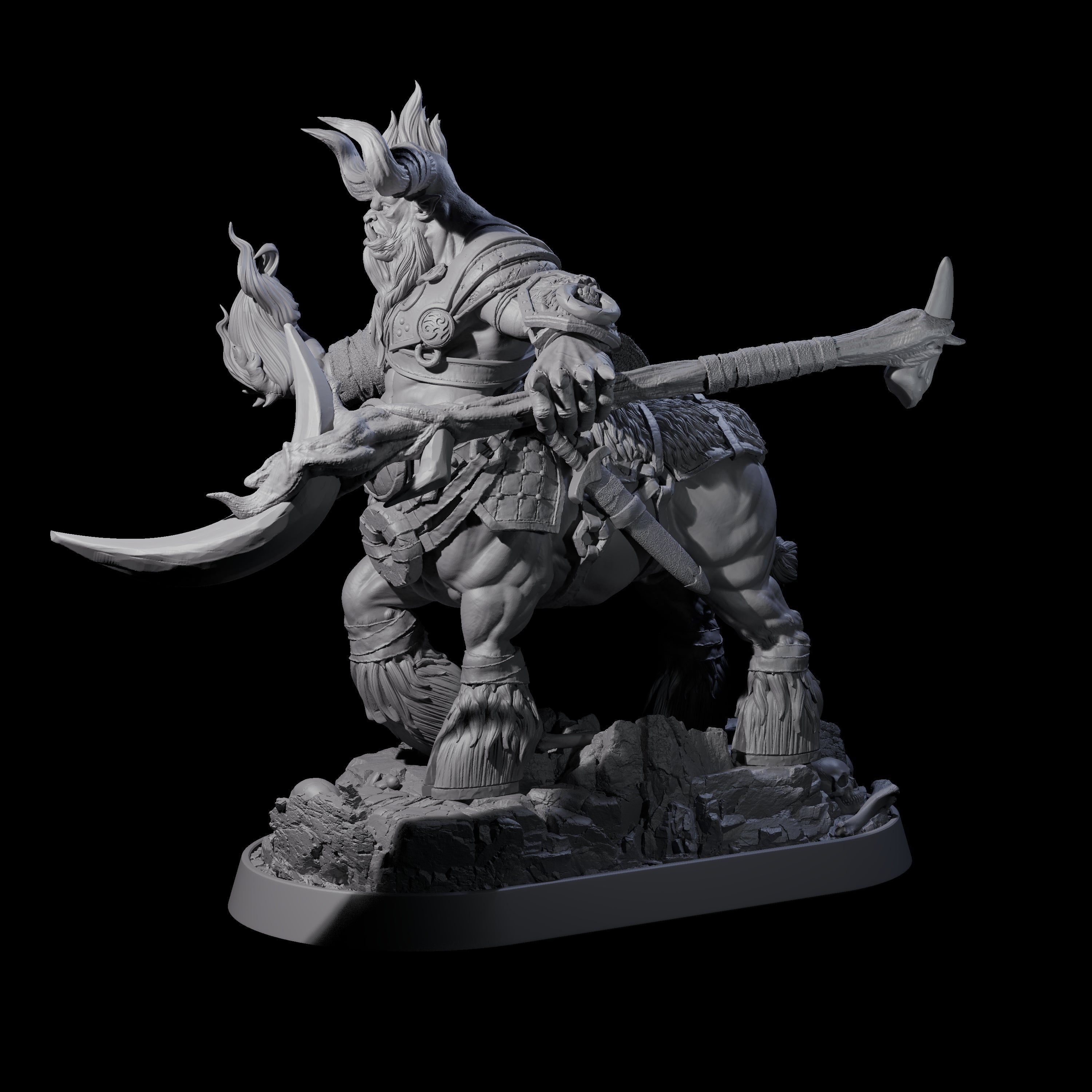 Muscular Raging Centaur J Miniature for Dungeons and Dragons, Pathfinder or other TTRPGs