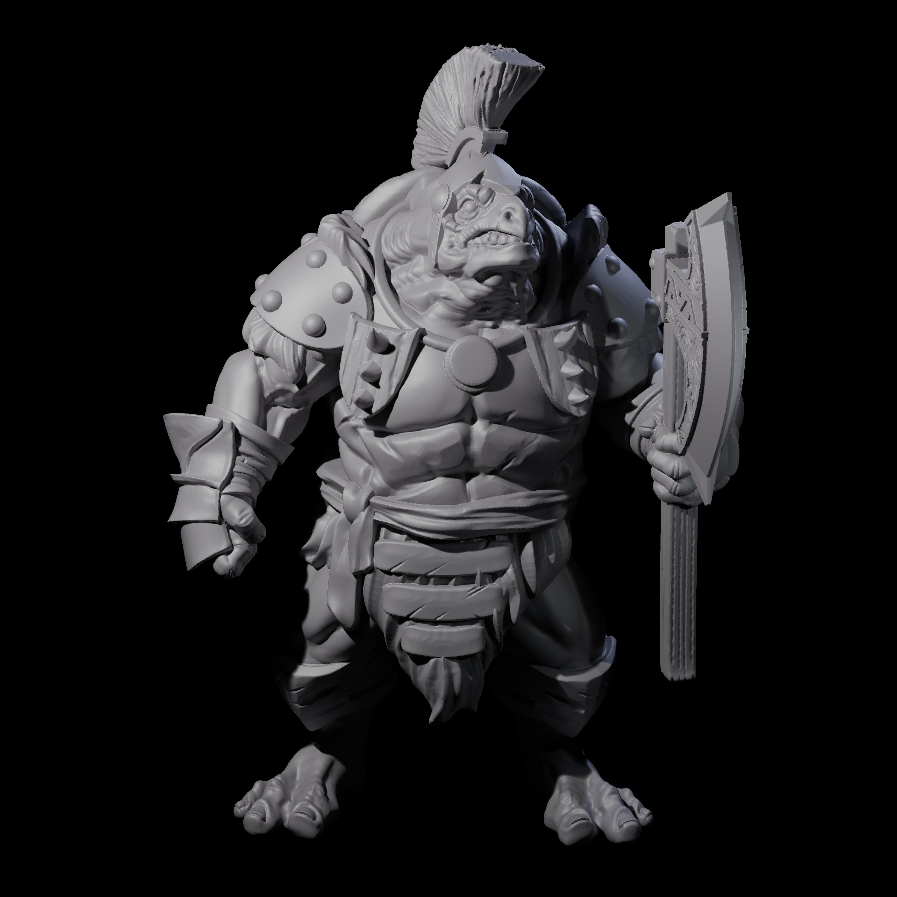 Muscular Tortle Barbarian Miniature for Dungeons and Dragons, Pathfinder or other TTRPGs