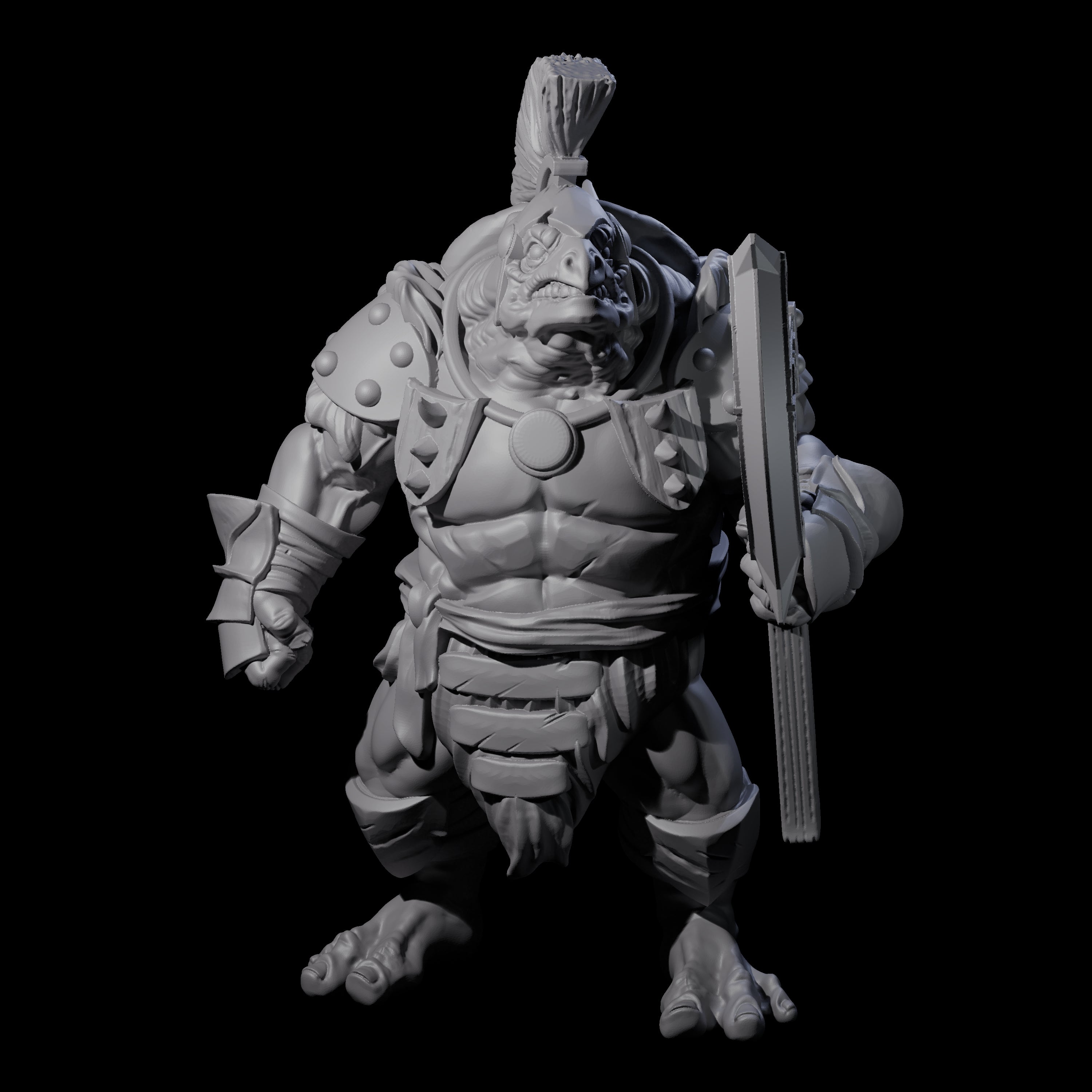 Muscular Tortle Barbarian Miniature for Dungeons and Dragons, Pathfinder or other TTRPGs