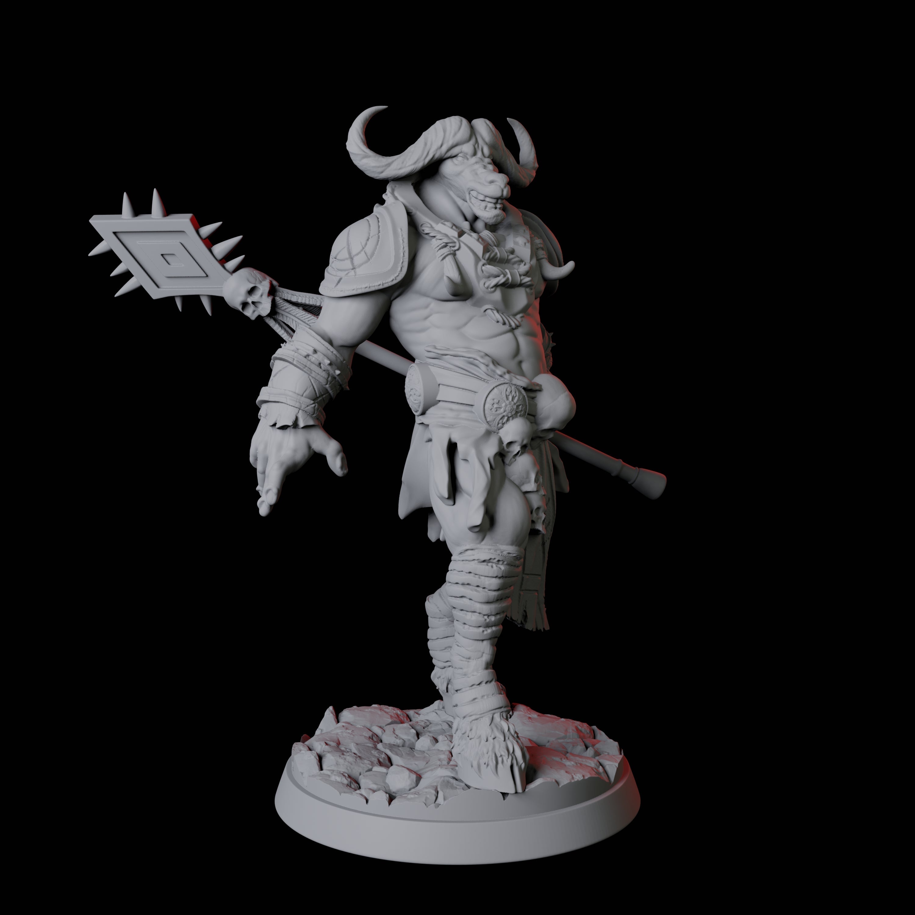 Muscular Yakfolk with Spear Miniature for Dungeons and Dragons, Pathfinder or other TTRPGs
