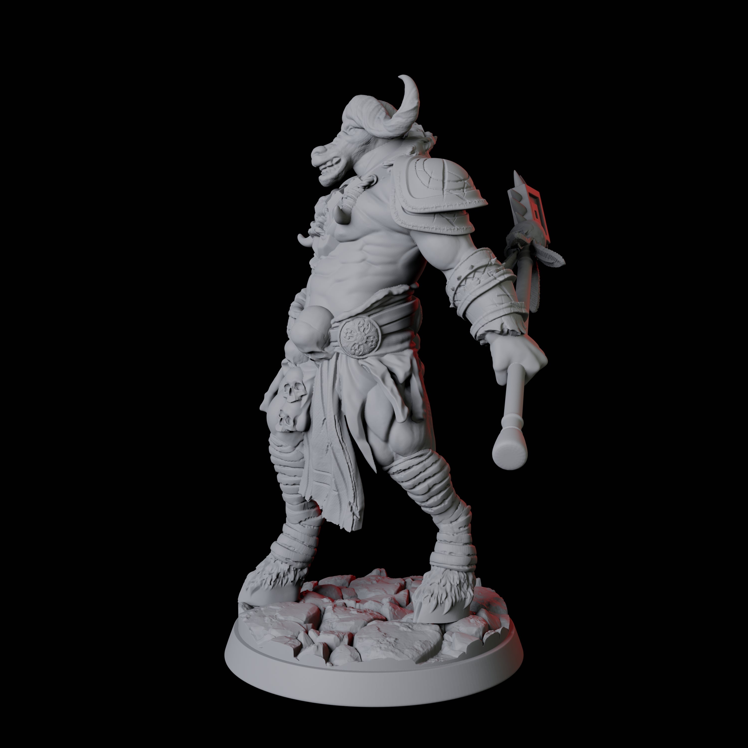 Muscular Yakfolk with Spear Miniature for Dungeons and Dragons, Pathfinder or other TTRPGs