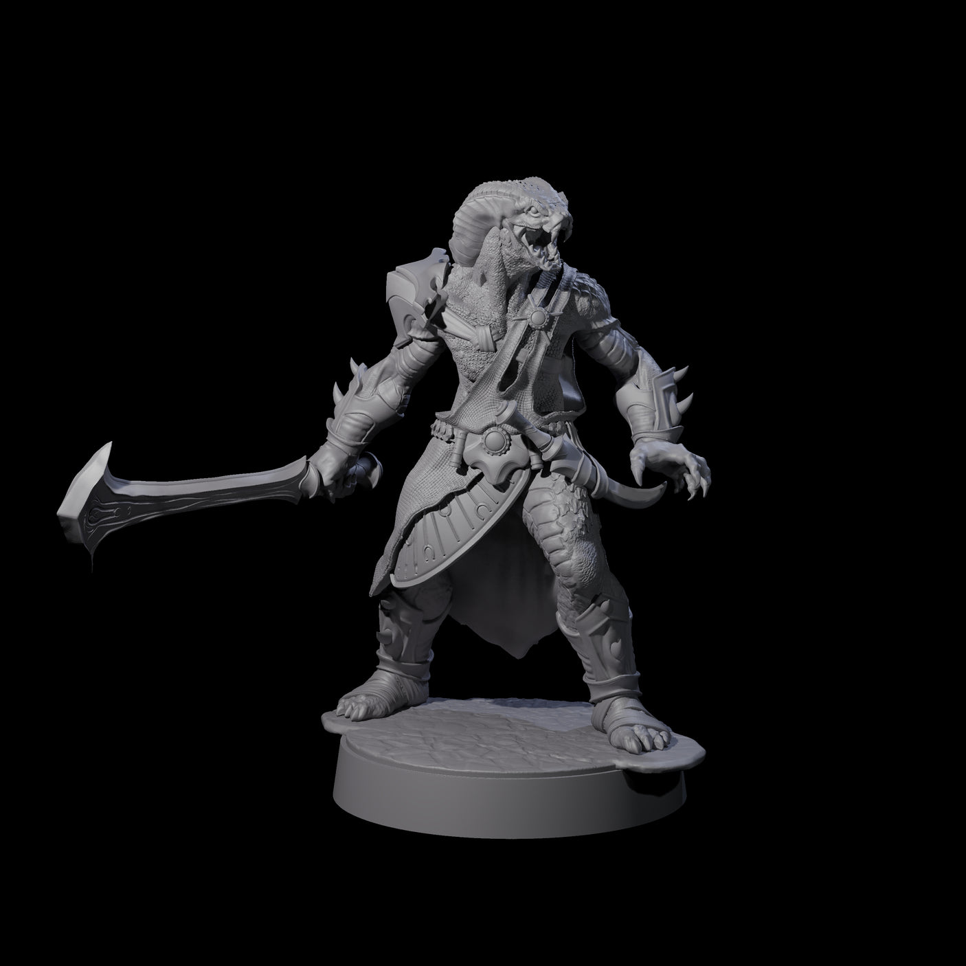 Muscular Yuan-ti Warrior A Miniature for Dungeons and Dragons, Pathfinder or other TTRPGs