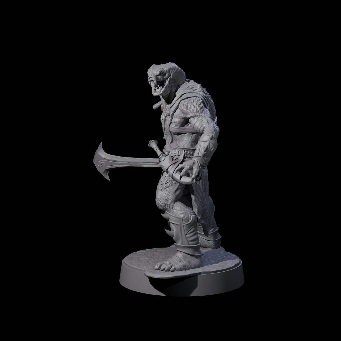 Muscular Yuan-ti Warrior A Miniature for Dungeons and Dragons, Pathfinder or other TTRPGs