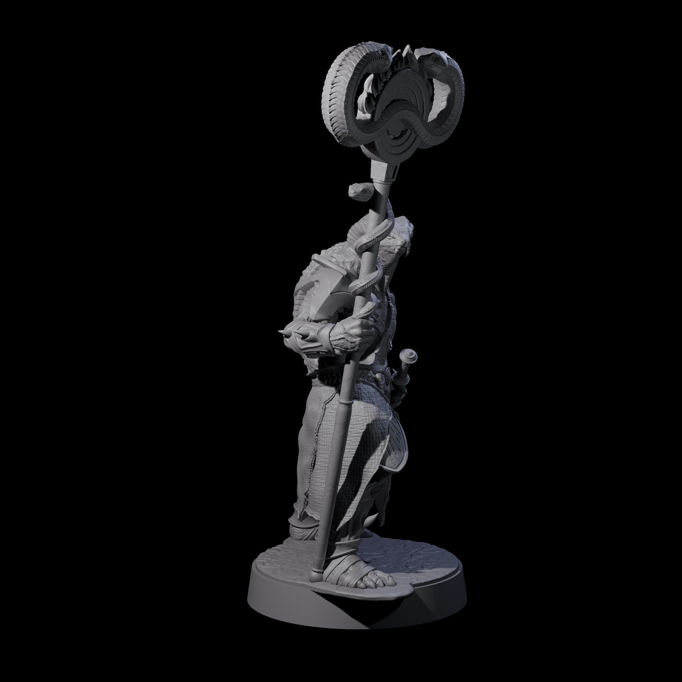 Muscular Yuan-ti Warrior B Miniature for Dungeons and Dragons, Pathfinder or other TTRPGs