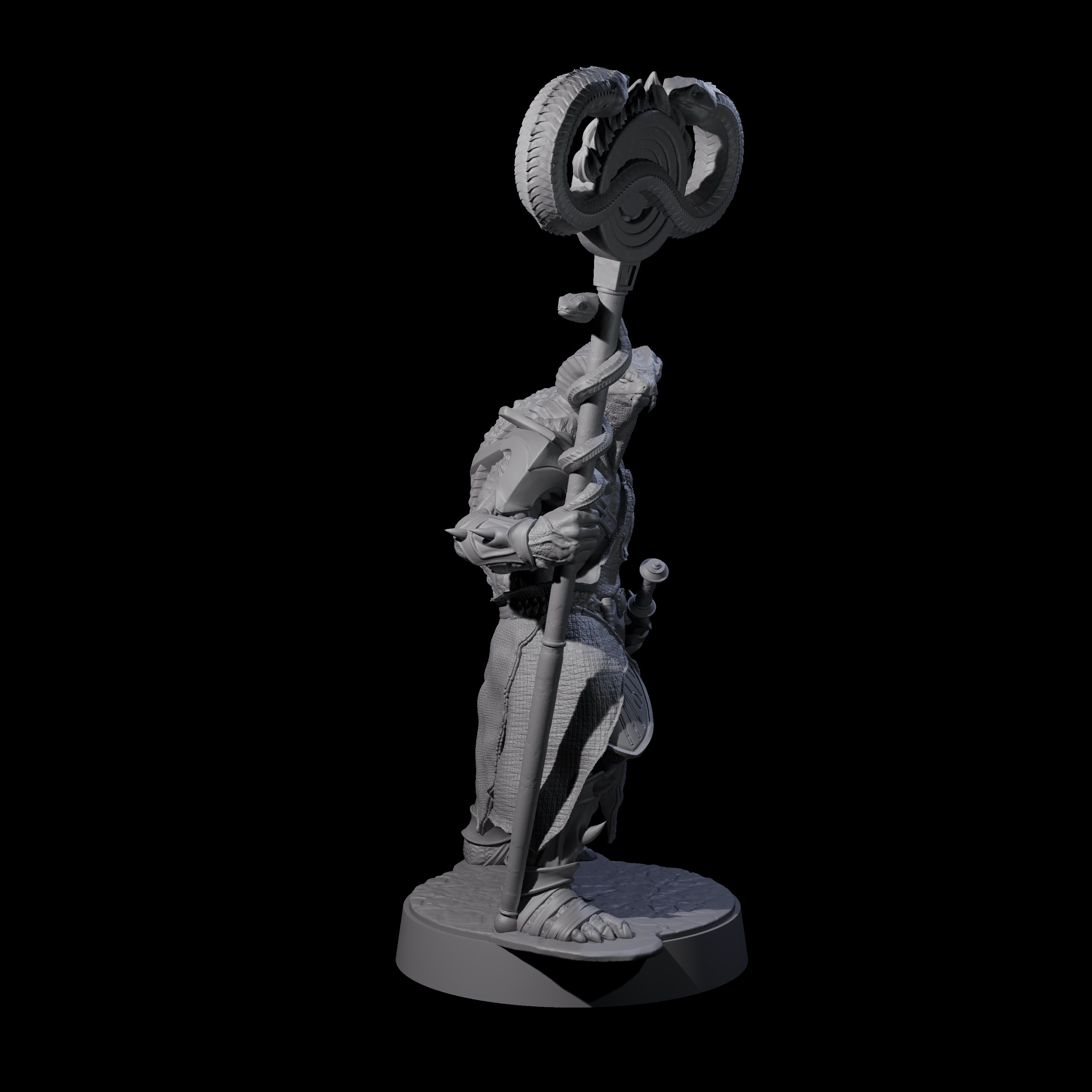 Muscular Yuan-ti Warrior B Miniature for Dungeons and Dragons, Pathfinder or other TTRPGs