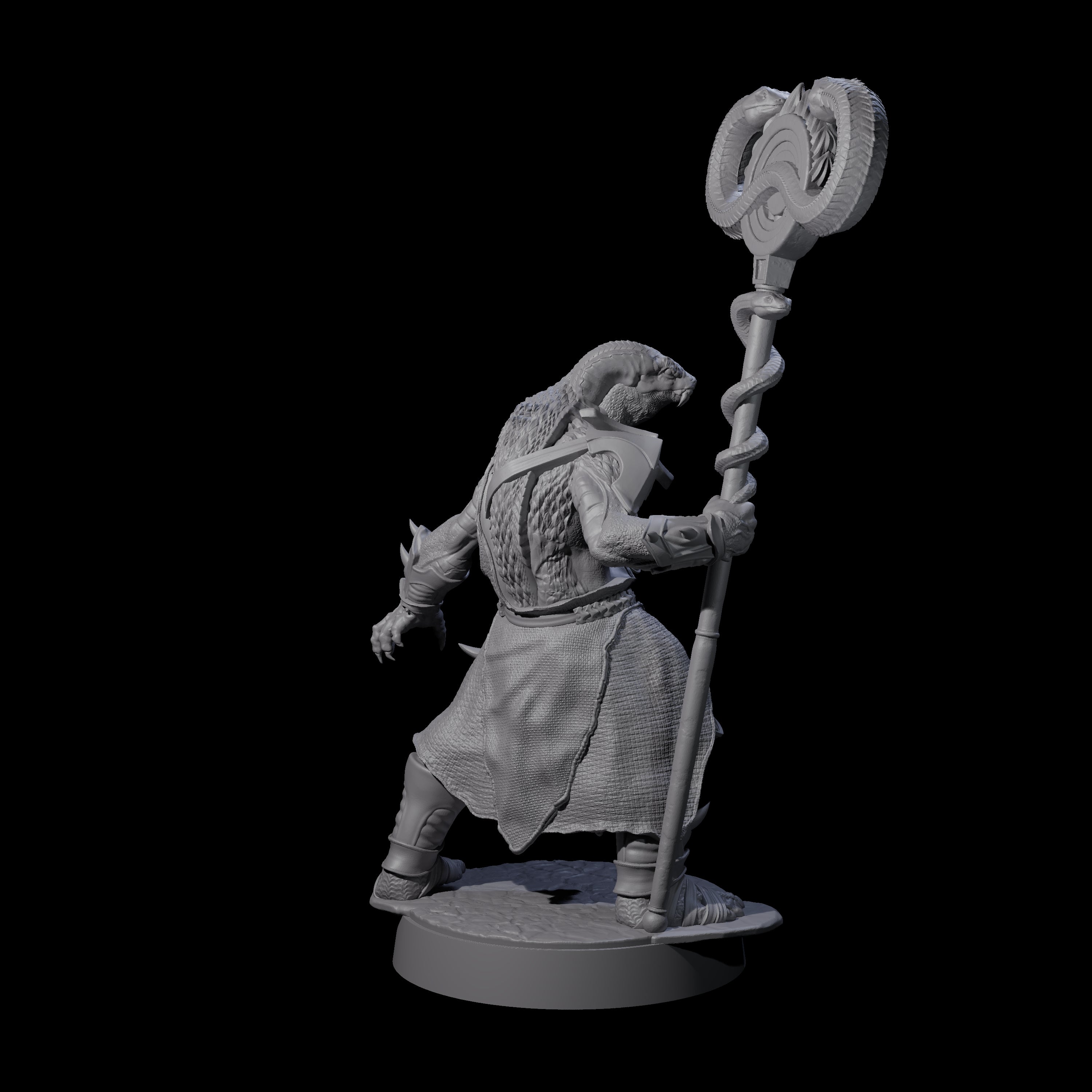 Muscular Yuan-ti Warrior B Miniature for Dungeons and Dragons, Pathfinder or other TTRPGs