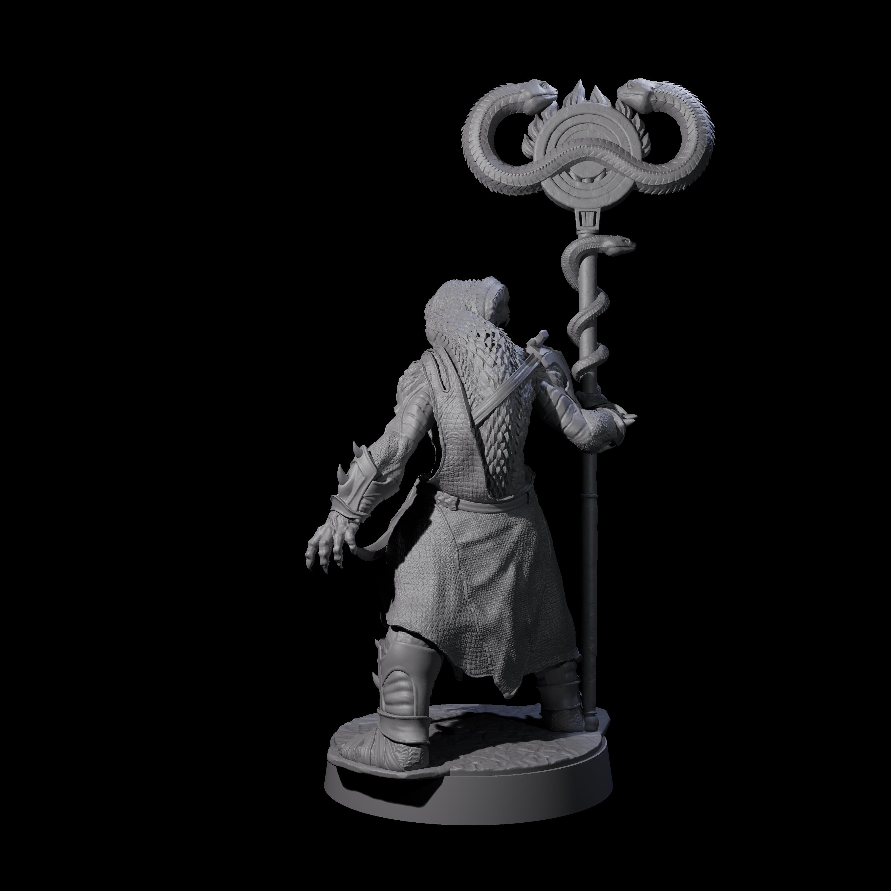 Muscular Yuan-ti Warrior B Miniature for Dungeons and Dragons, Pathfinder or other TTRPGs