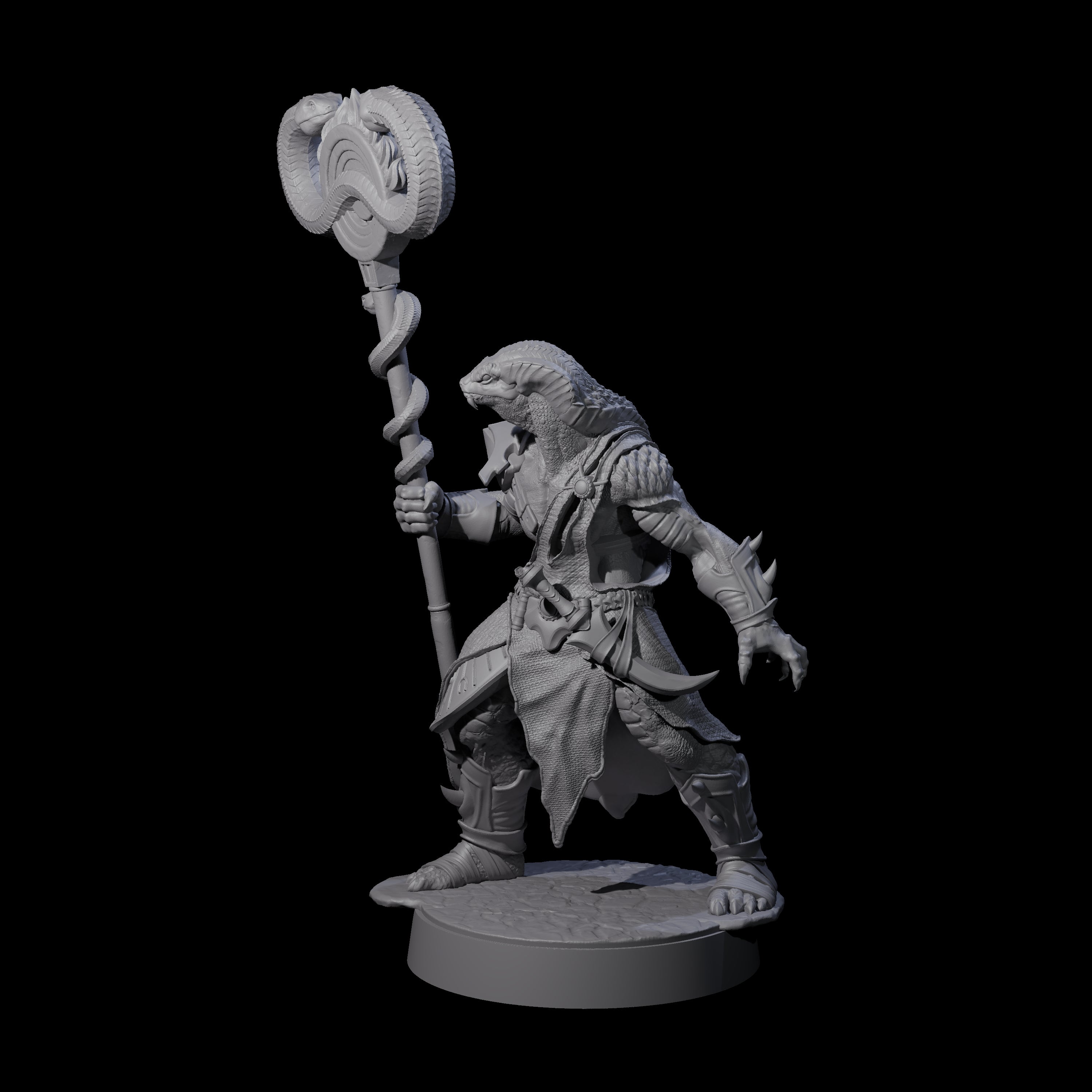 Muscular Yuan-ti Warrior B Miniature for Dungeons and Dragons, Pathfinder or other TTRPGs