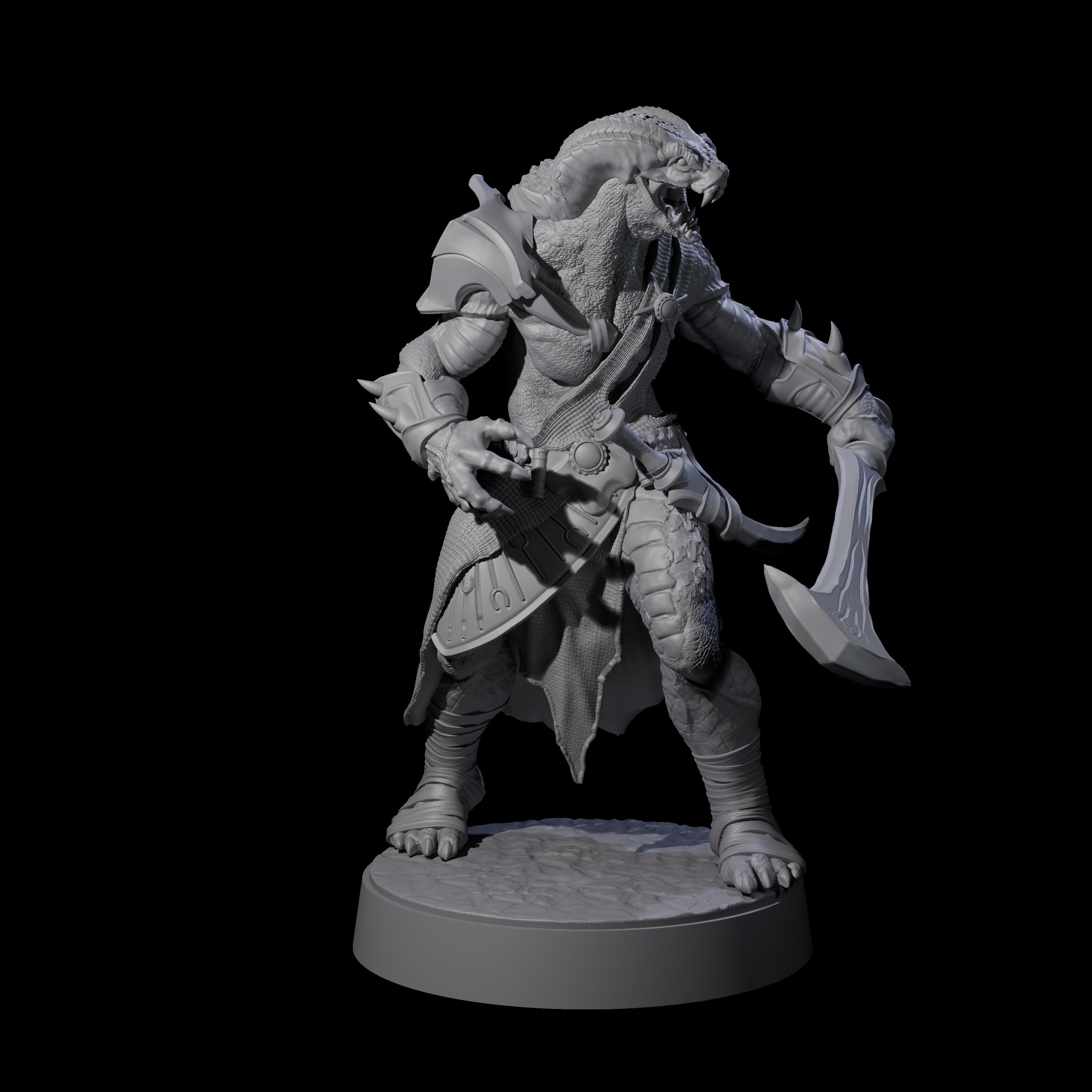 Muscular Yuan-ti Warrior C Miniature for Dungeons and Dragons, Pathfinder or other TTRPGs