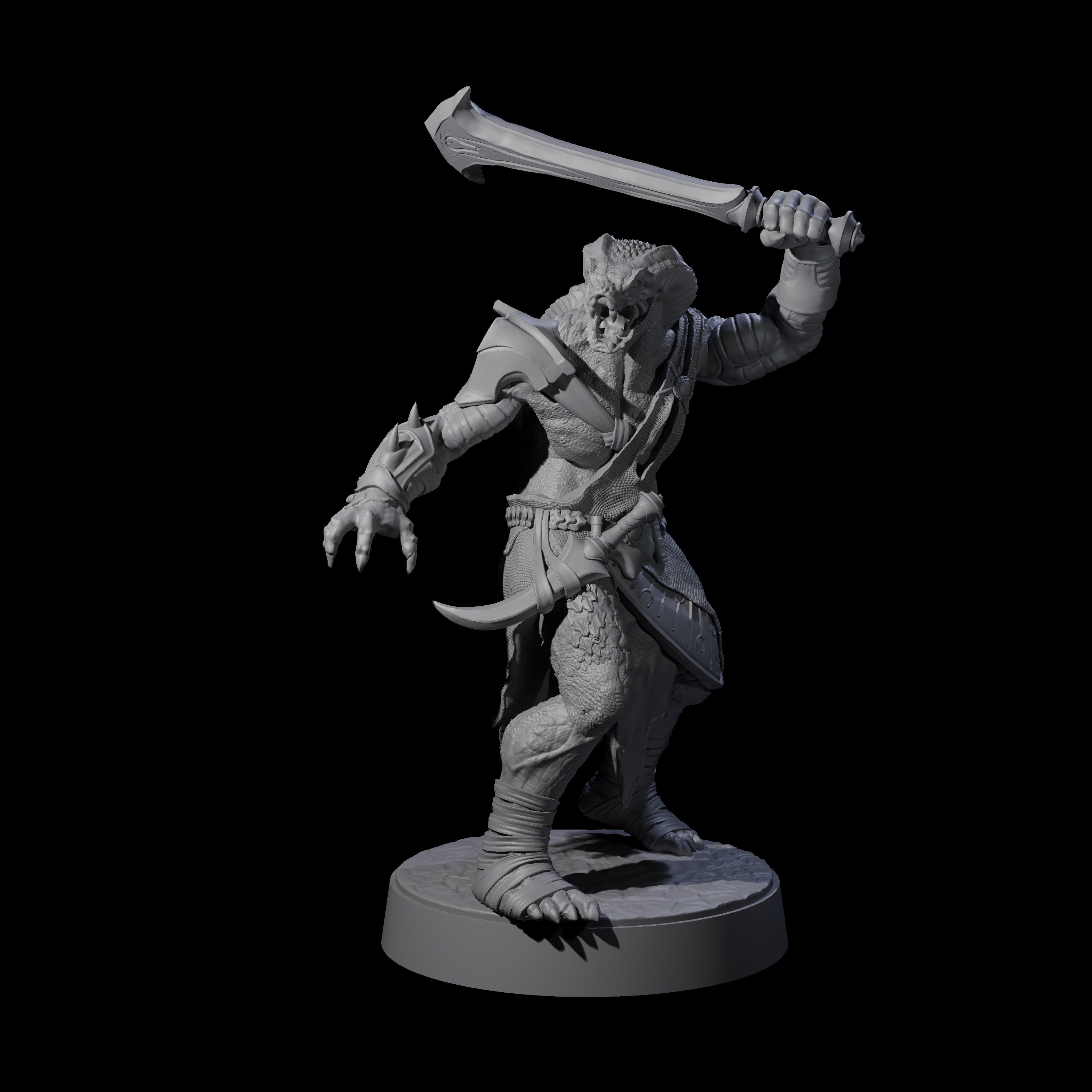 Muscular Yuan-ti Warrior D Miniature for Dungeons and Dragons, Pathfinder or other TTRPGs