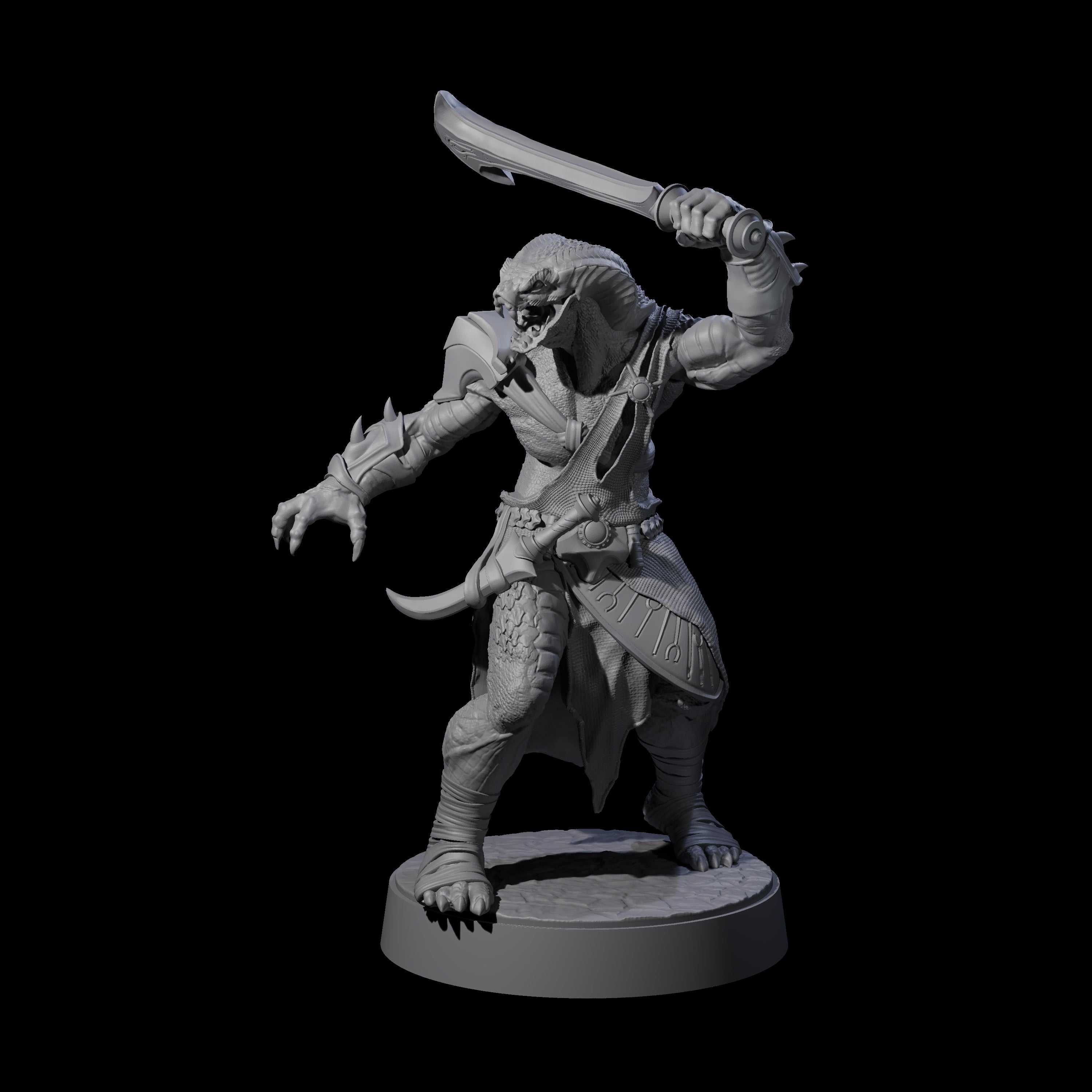 Muscular Yuan-ti Warrior D Miniature for Dungeons and Dragons, Pathfinder or other TTRPGs