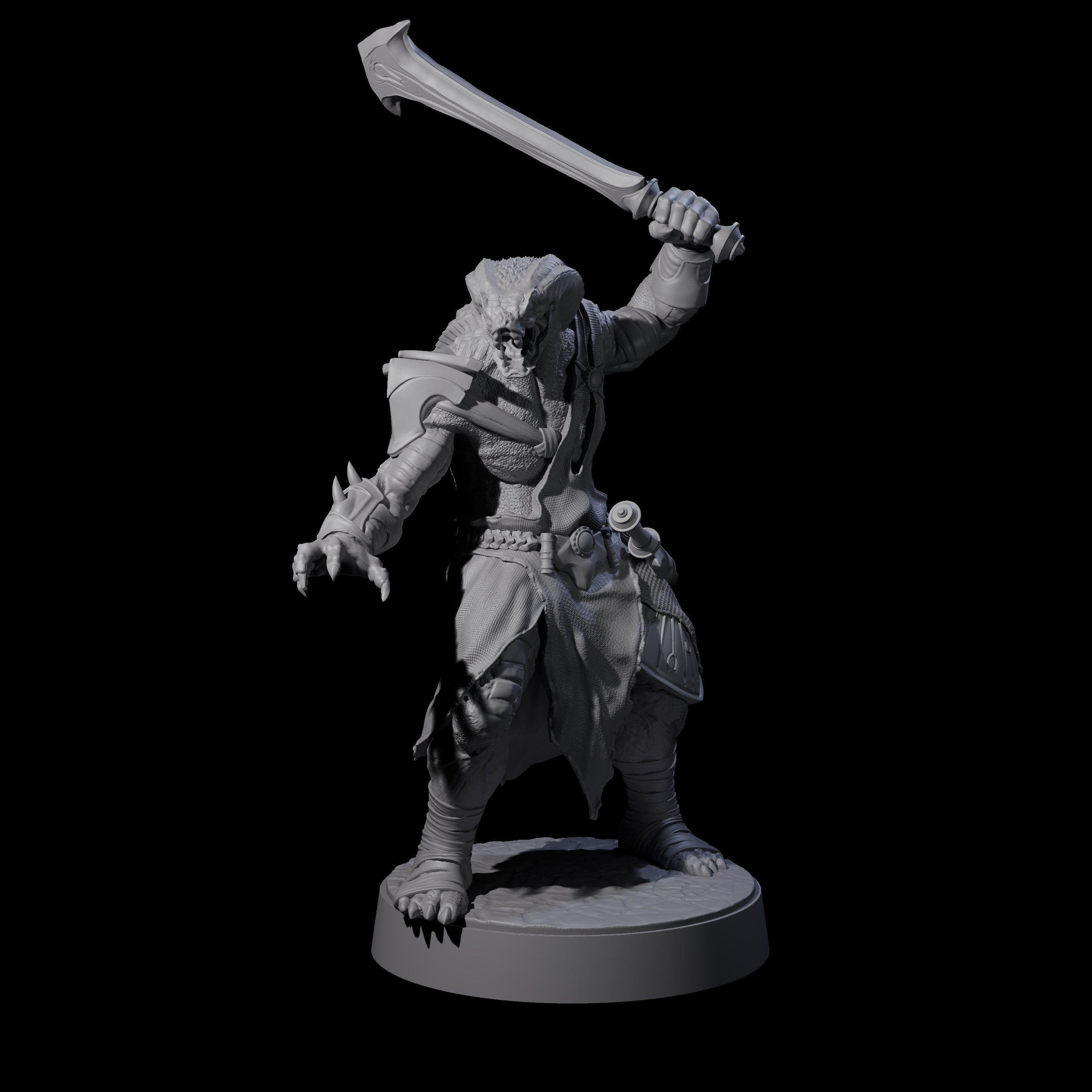 Muscular Yuan-ti Warrior E Miniature for Dungeons and Dragons, Pathfinder or other TTRPGs