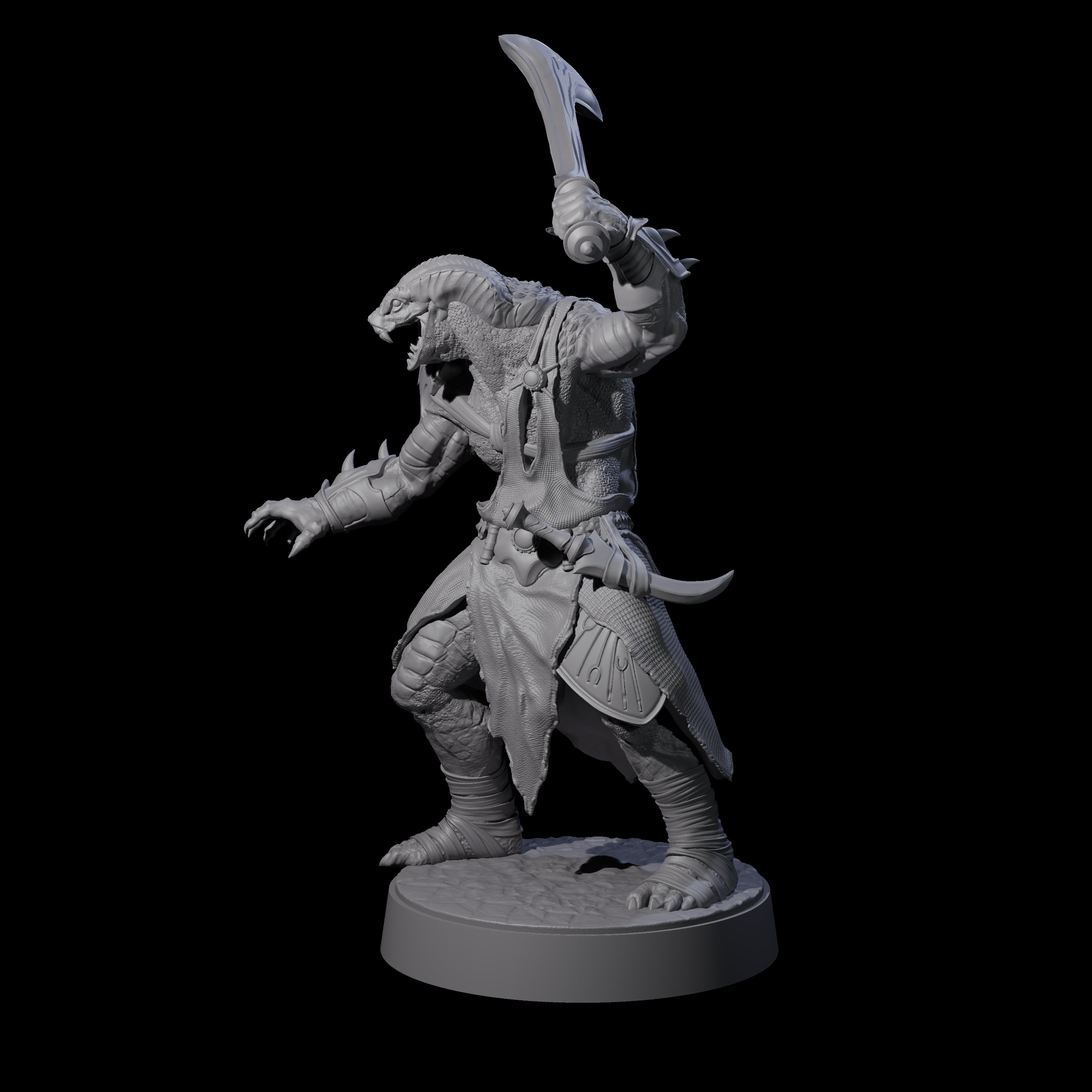 Muscular Yuan-ti Warrior E Miniature for Dungeons and Dragons, Pathfinder or other TTRPGs