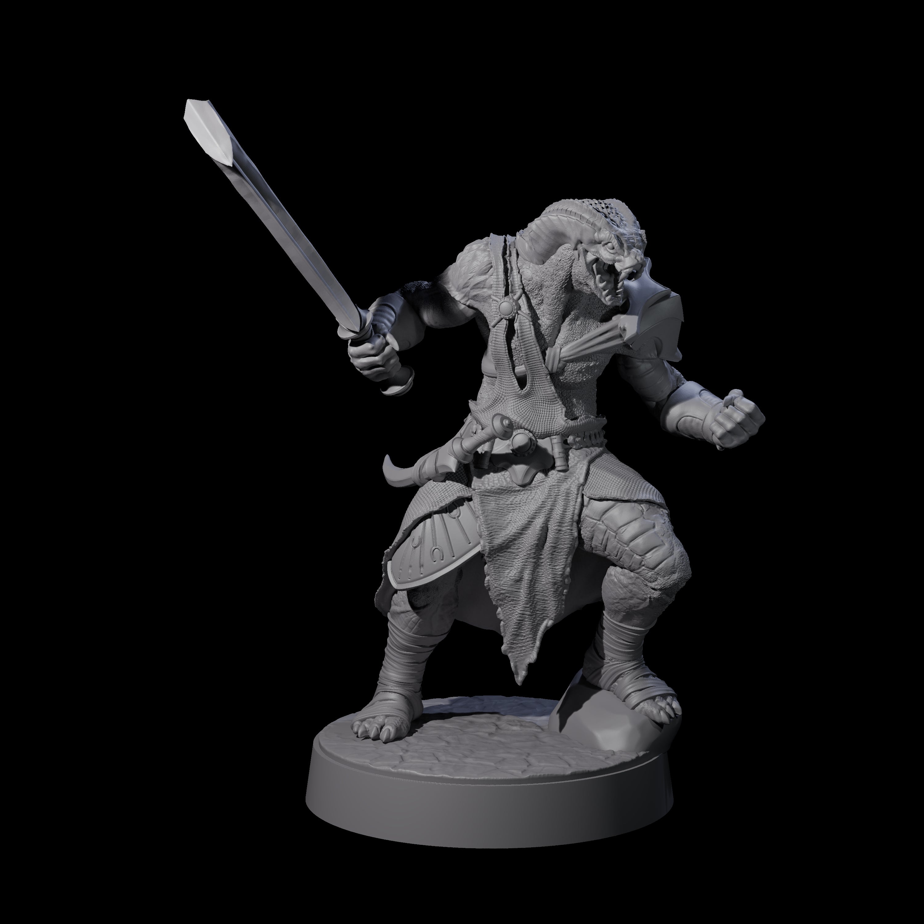 Muscular Yuan-ti Warrior F Miniature for Dungeons and Dragons, Pathfinder or other TTRPGs