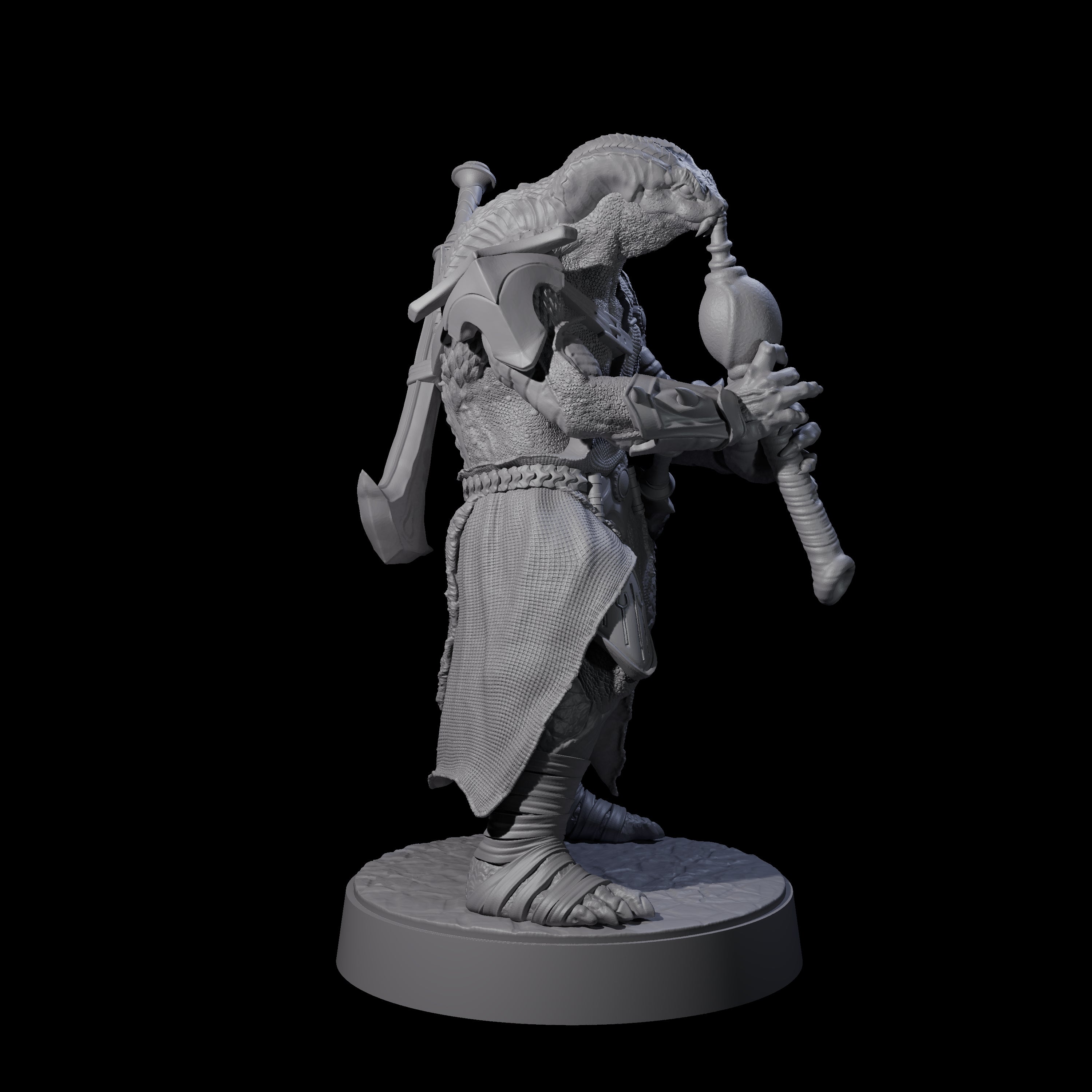 Muscular Yuan-ti Warrior G Miniature for Dungeons and Dragons, Pathfinder or other TTRPGs