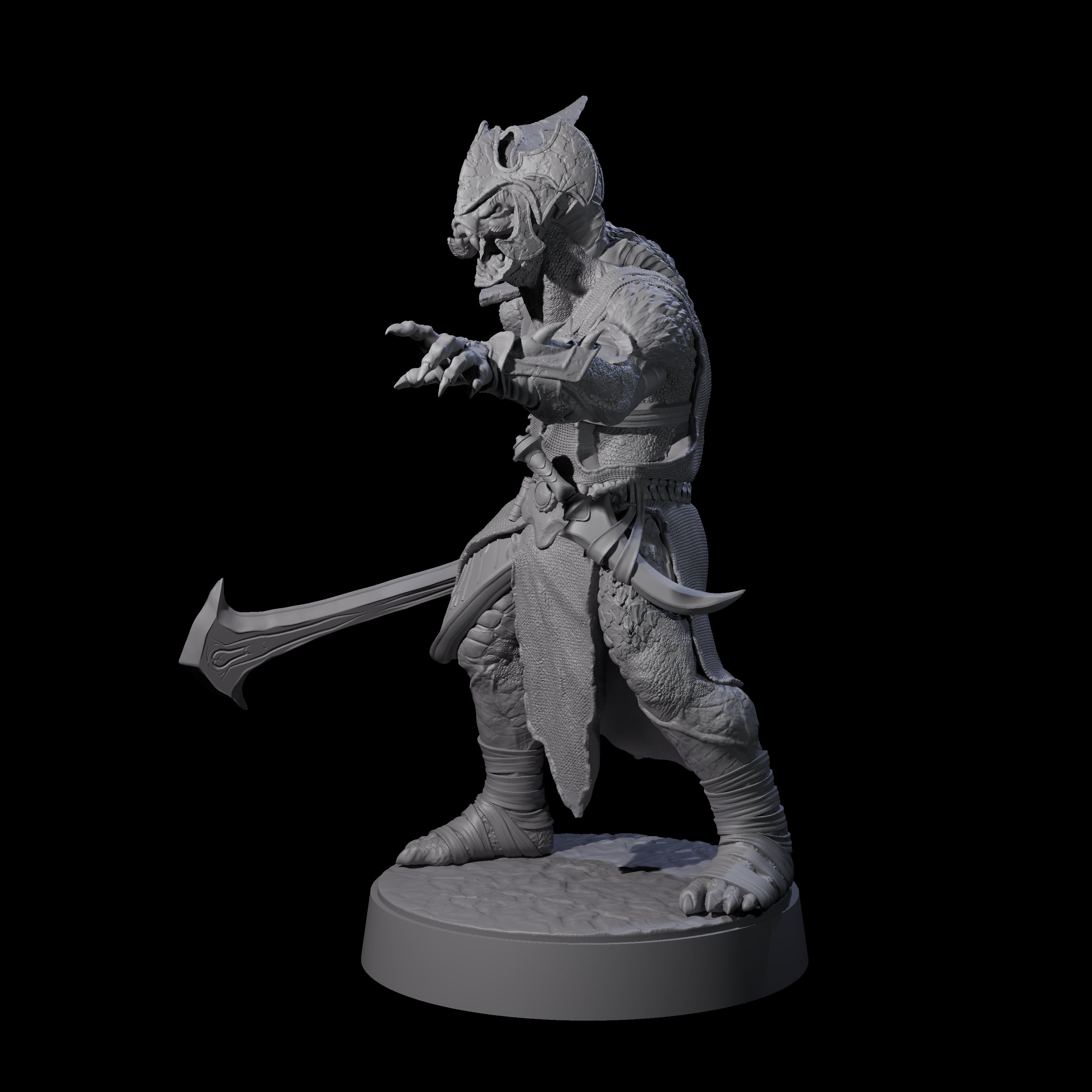 Muscular Yuan-ti Warrior H Miniature for Dungeons and Dragons, Pathfinder or other TTRPGs