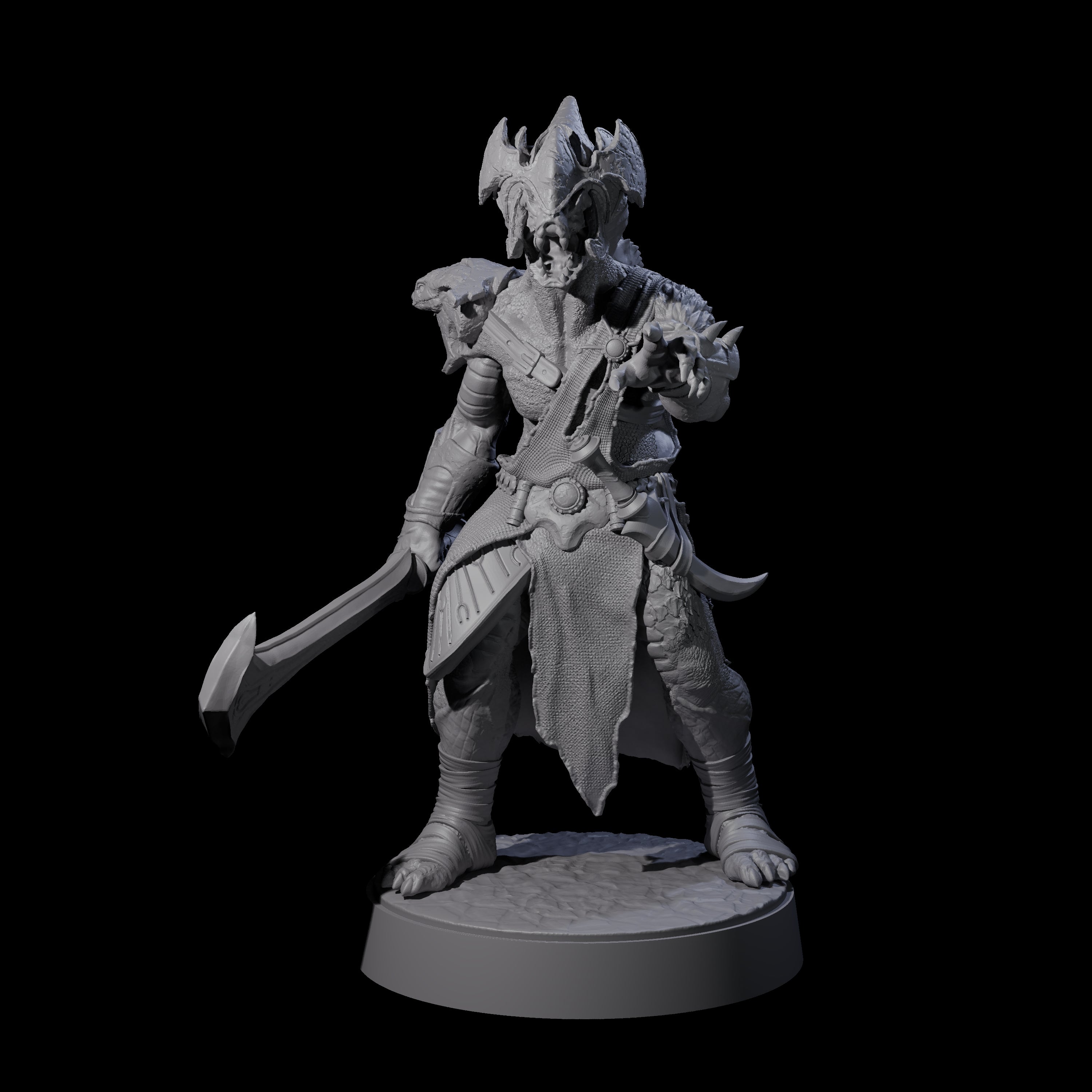 Muscular Yuan-ti Warrior H Miniature for Dungeons and Dragons, Pathfinder or other TTRPGs