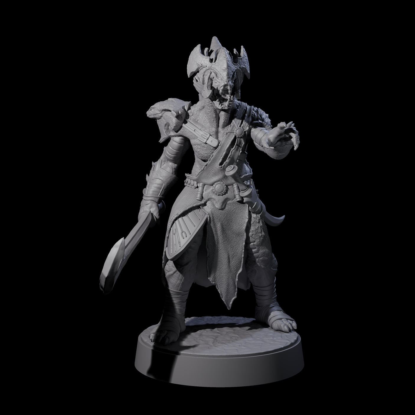 Muscular Yuan-ti Warrior H Miniature for Dungeons and Dragons, Pathfinder or other TTRPGs