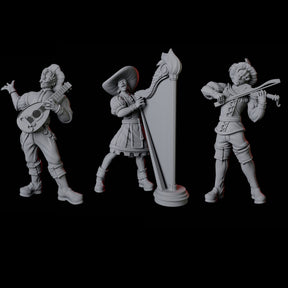 Musician Troupe Miniature for Dungeons and Dragons, Pathfinder or other TTRPGs