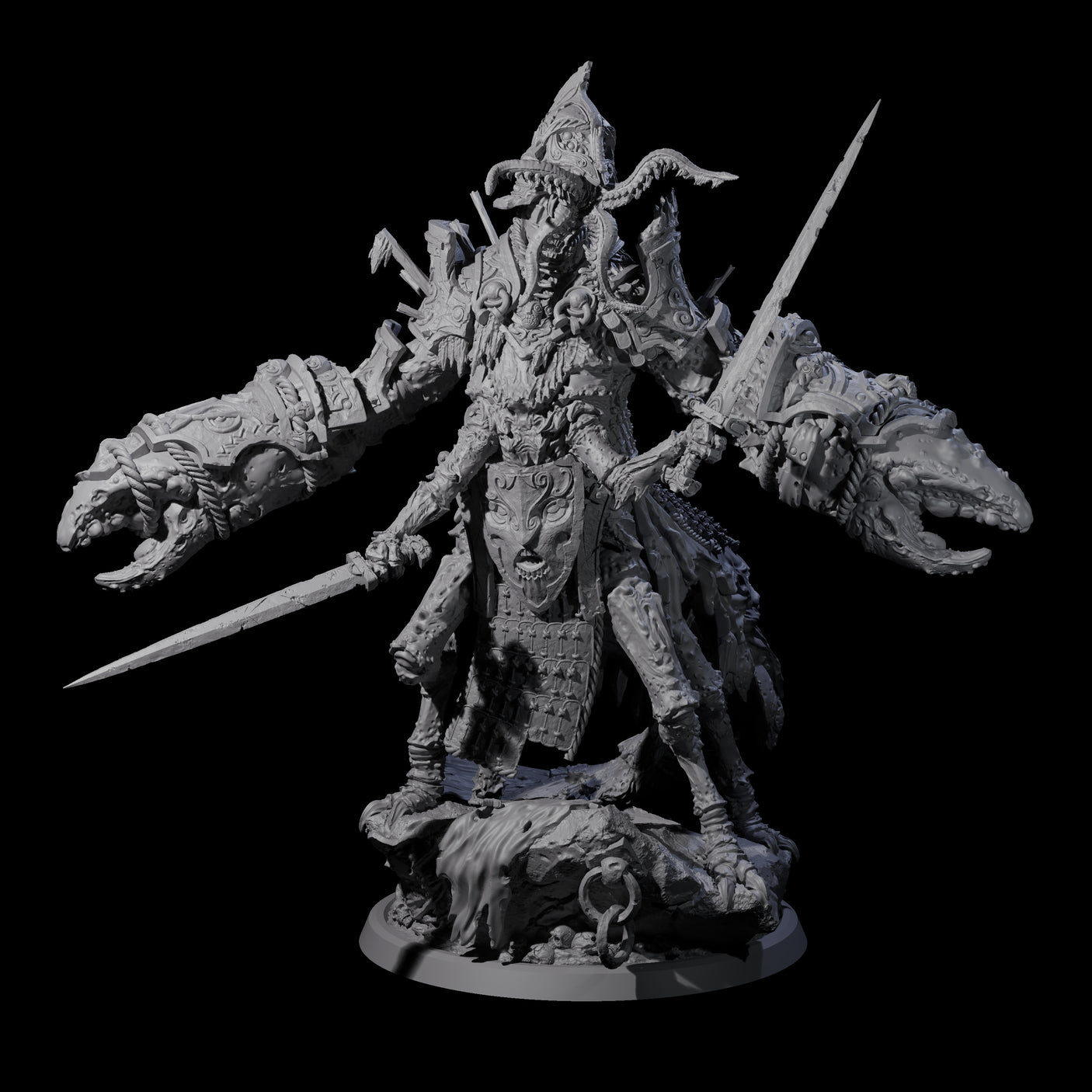 Mutated Armoured Chuul B Miniature for Dungeons and Dragons, Pathfinder or other TTRPGs