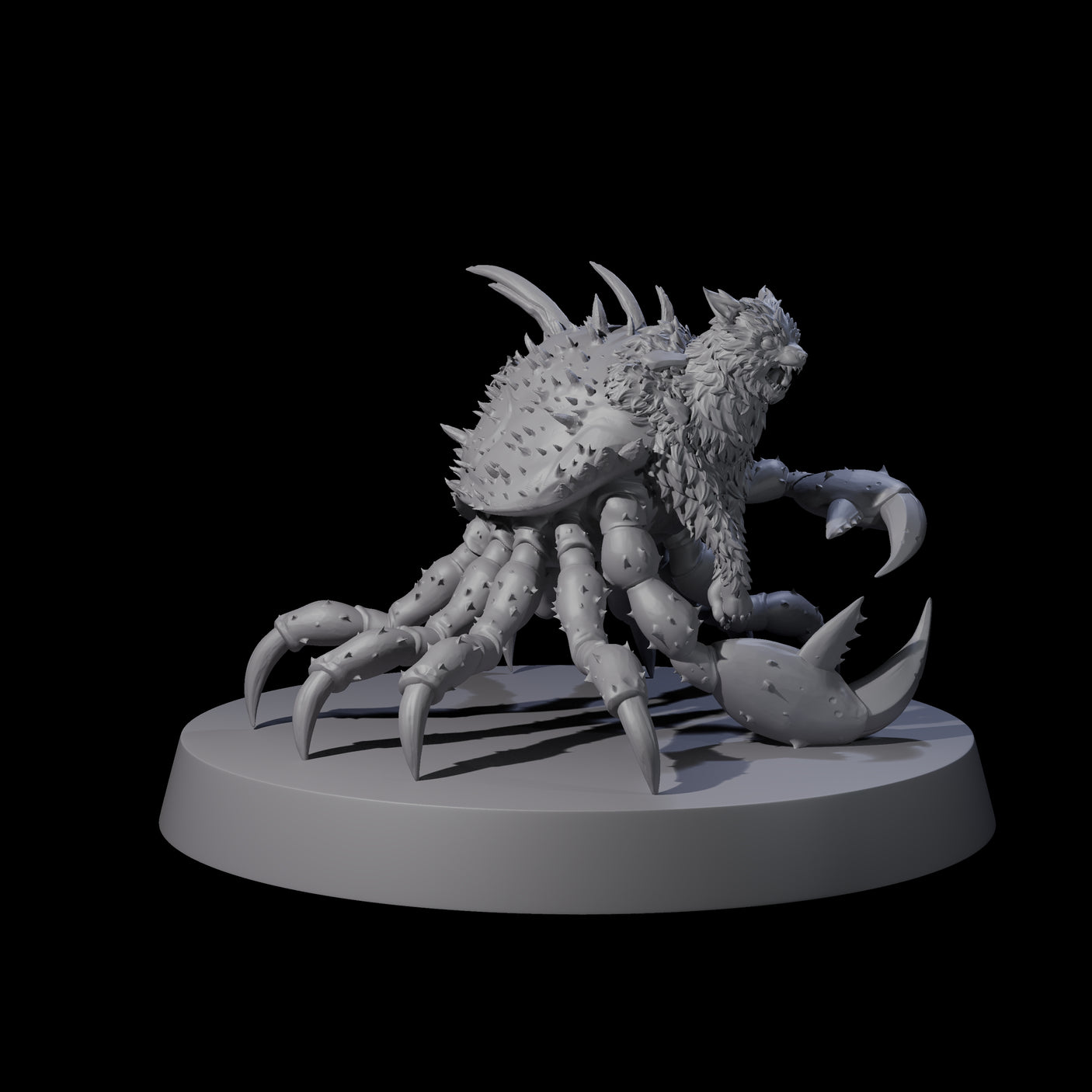 Mutated Crab Cat Miniature for Dungeons and Dragons, Pathfinder or other TTRPGs