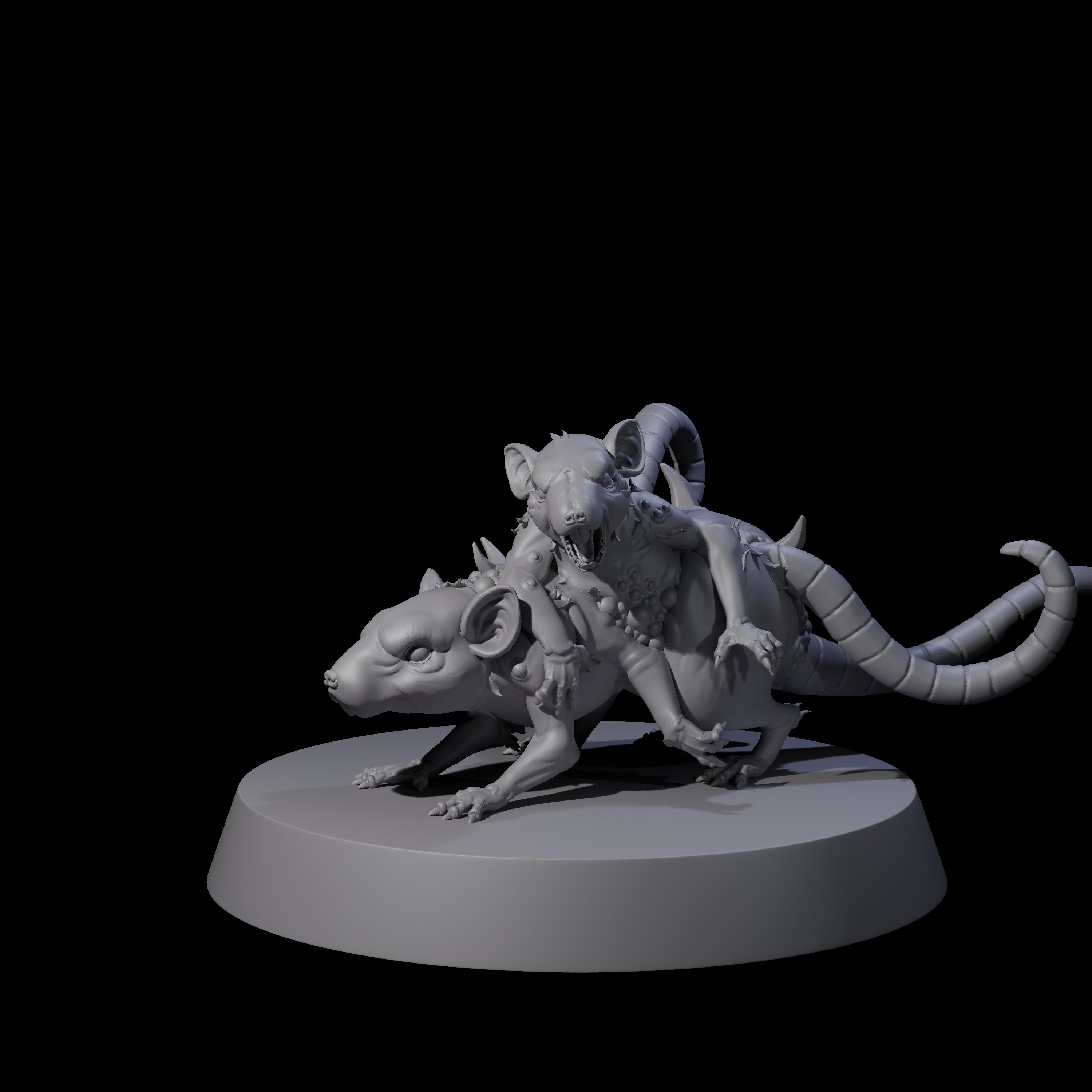 Mutated Double Rat Miniature for Dungeons and Dragons, Pathfinder or other TTRPGs