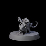 Mutated Double Rat Miniature for Dungeons and Dragons, Pathfinder or other TTRPGs