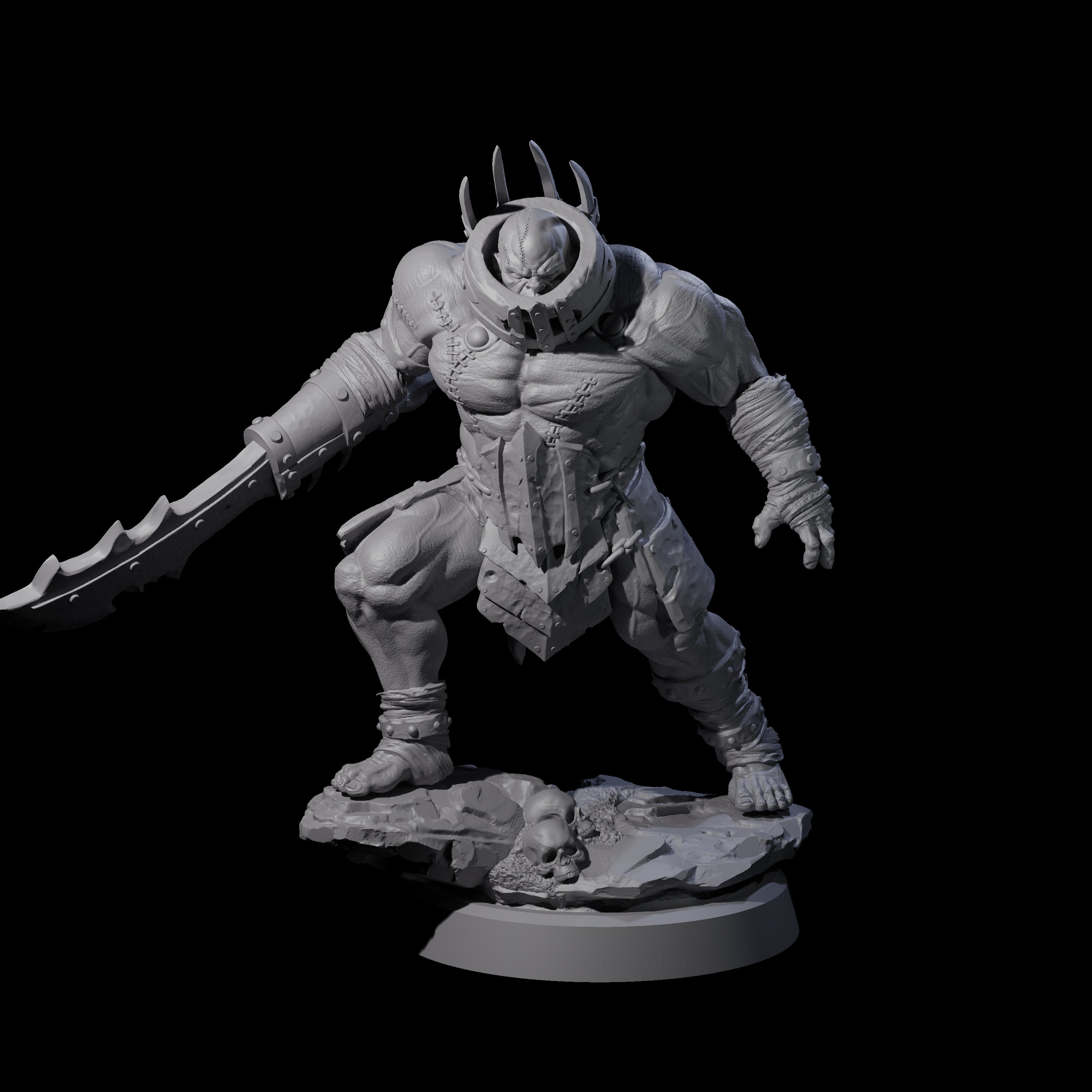 Muzzled Orc Pit Fighter Miniature for Dungeons and Dragons, Pathfinder or other TTRPGs