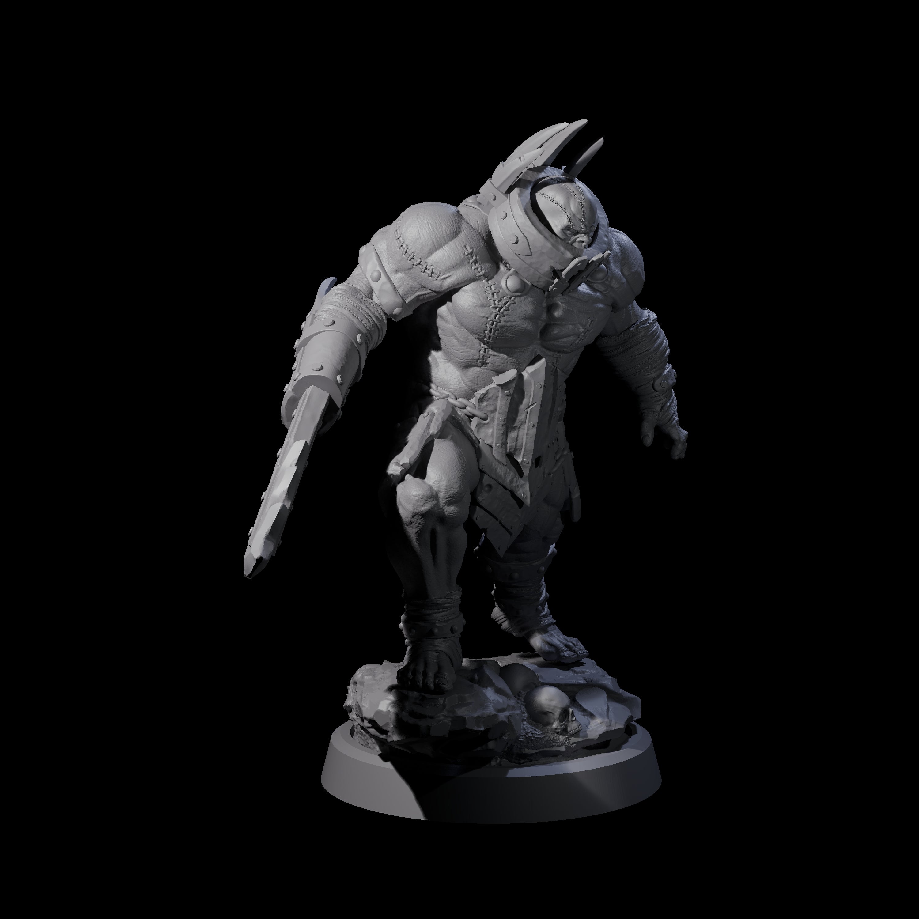 Muzzled Orc Pit Fighter Miniature for Dungeons and Dragons, Pathfinder or other TTRPGs
