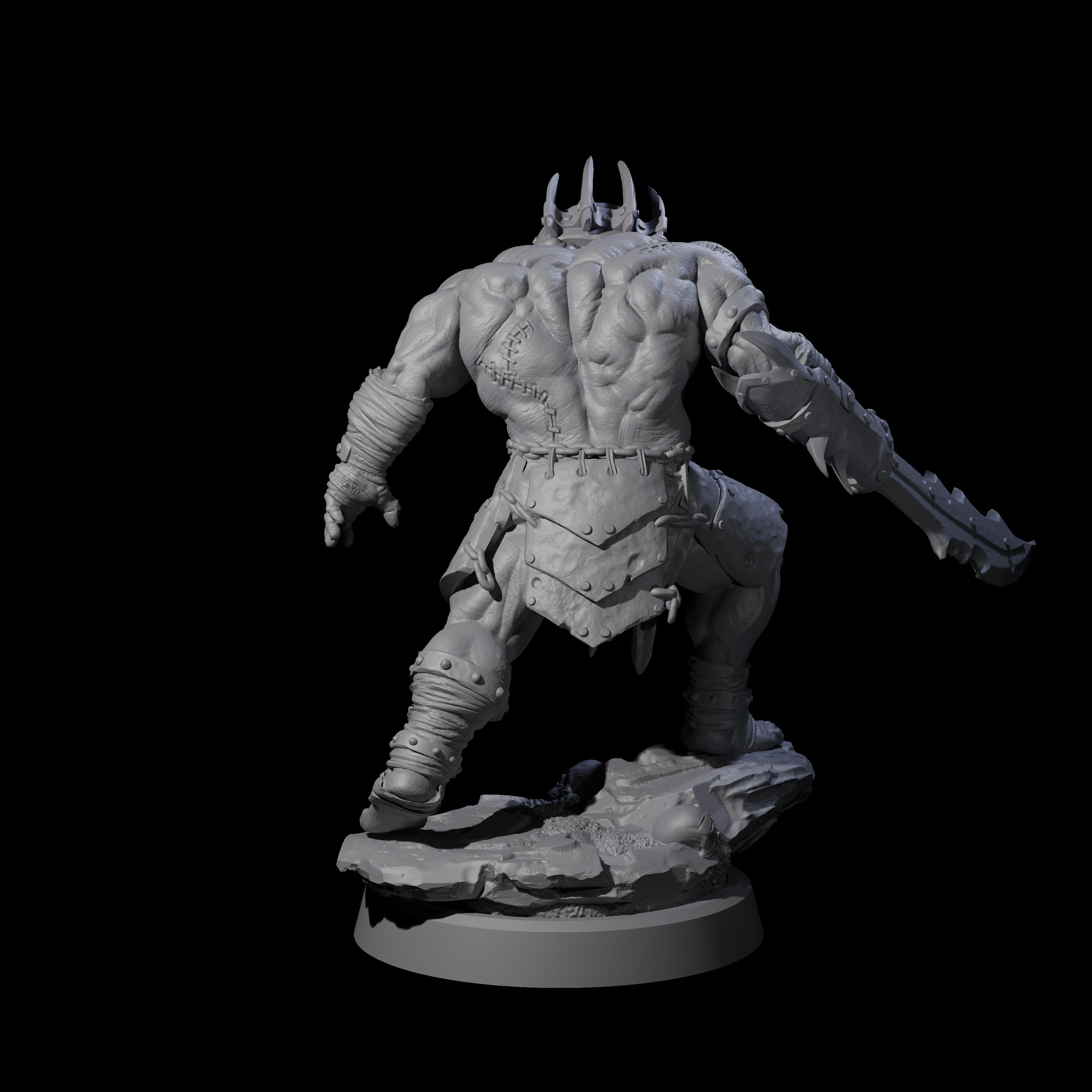 Muzzled Orc Pit Fighter Miniature for Dungeons and Dragons, Pathfinder or other TTRPGs