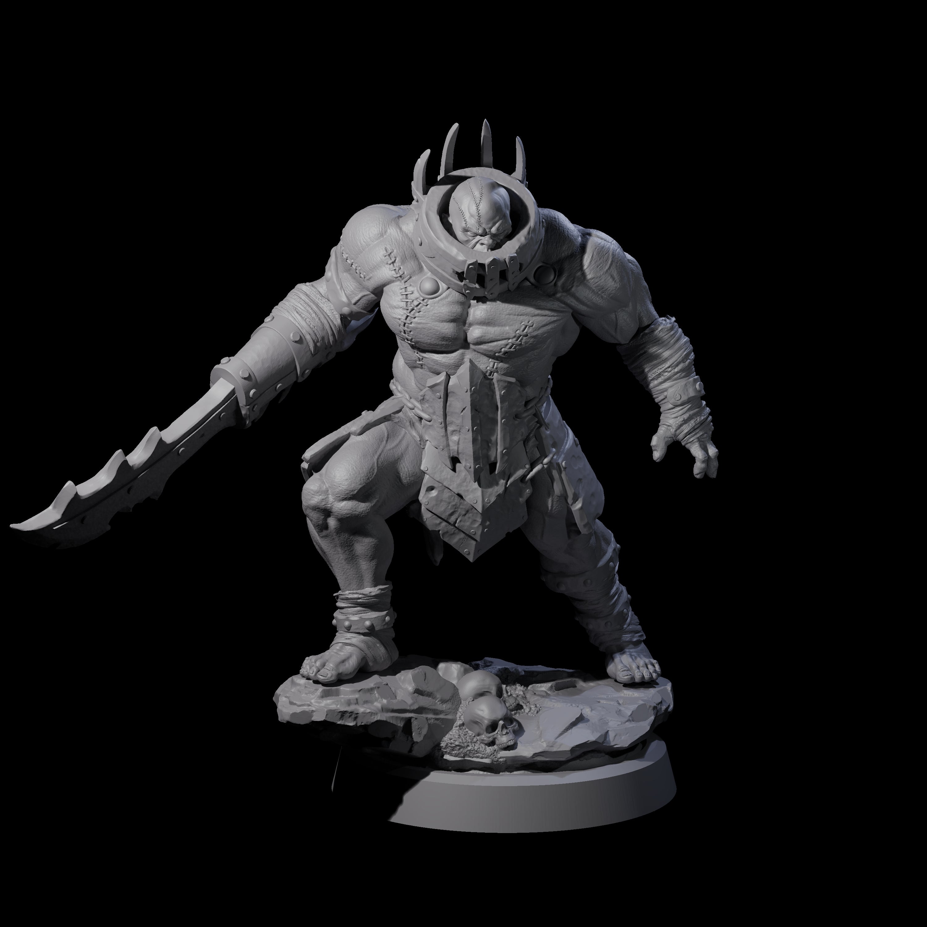 Muzzled Orc Pit Fighter Miniature for Dungeons and Dragons, Pathfinder or other TTRPGs
