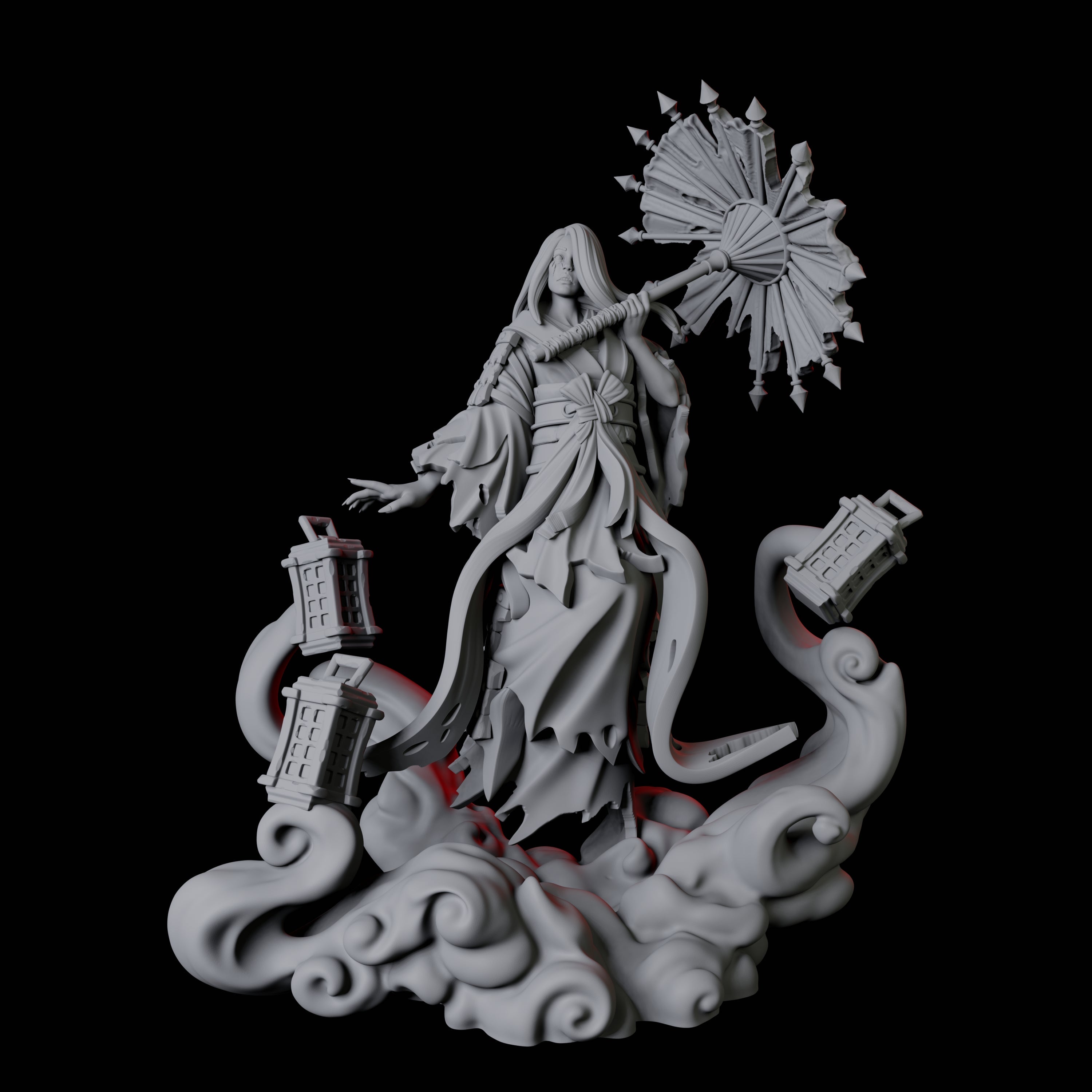 Mysterious Geisha Sorcerer A Miniature for Dungeons and Dragons, Pathfinder or other TTRPGs