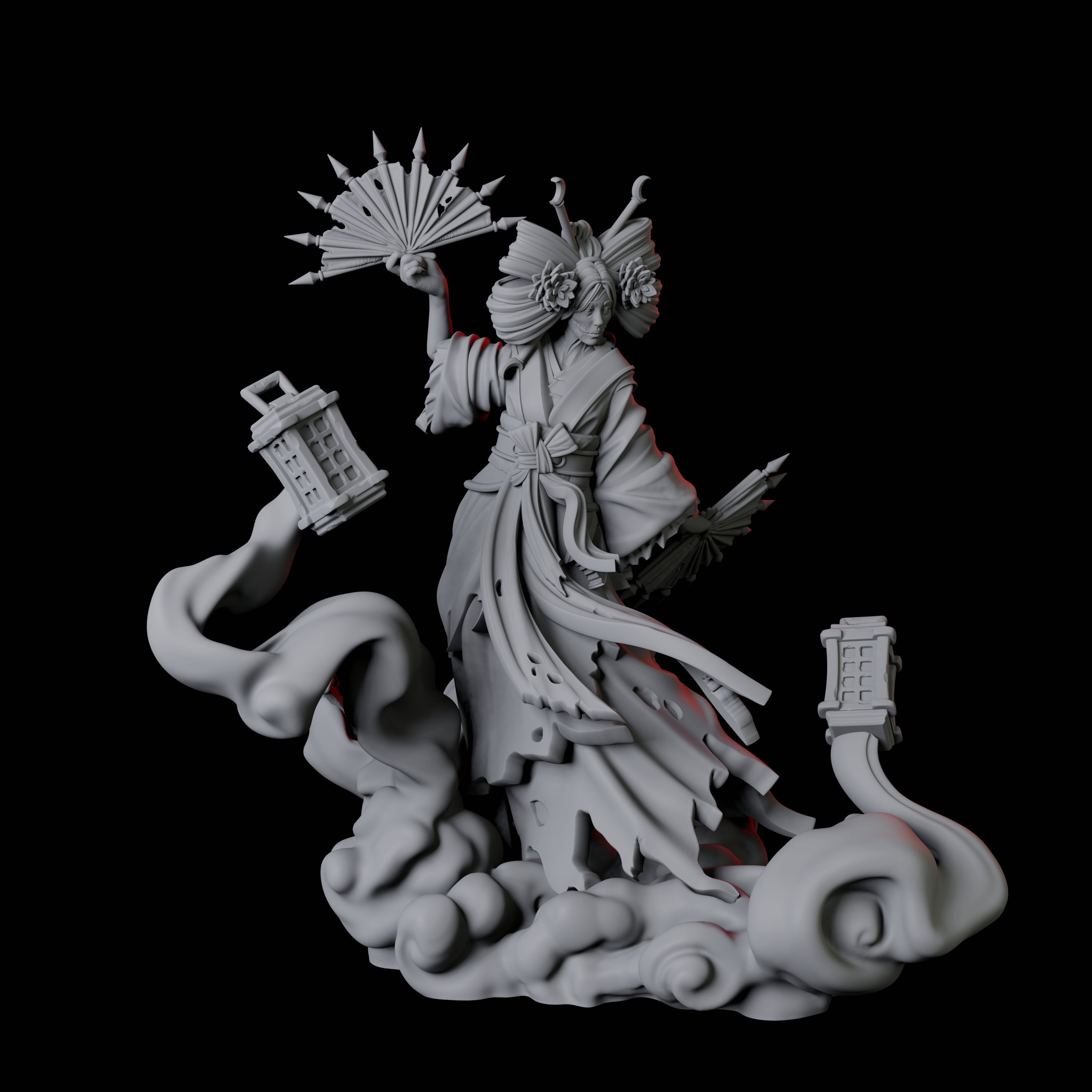 Mysterious Geisha Sorcerer B Miniature for Dungeons and Dragons, Pathfinder or other TTRPGs