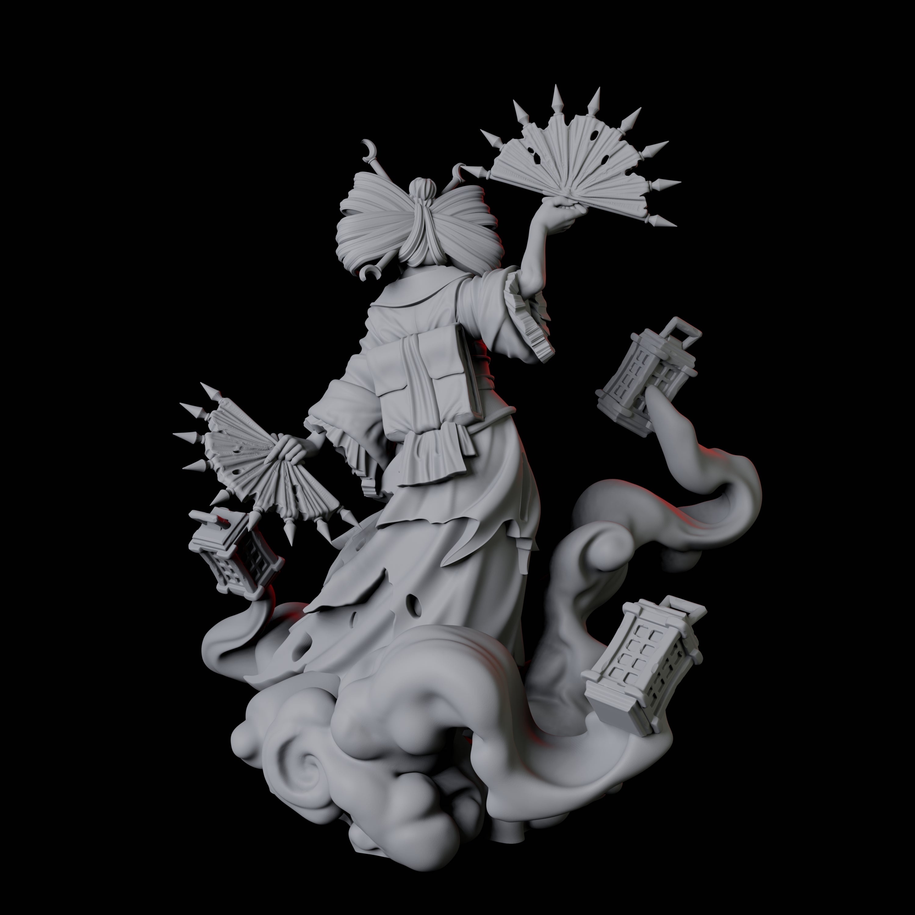 Mysterious Geisha Sorcerer B Miniature for Dungeons and Dragons, Pathfinder or other TTRPGs