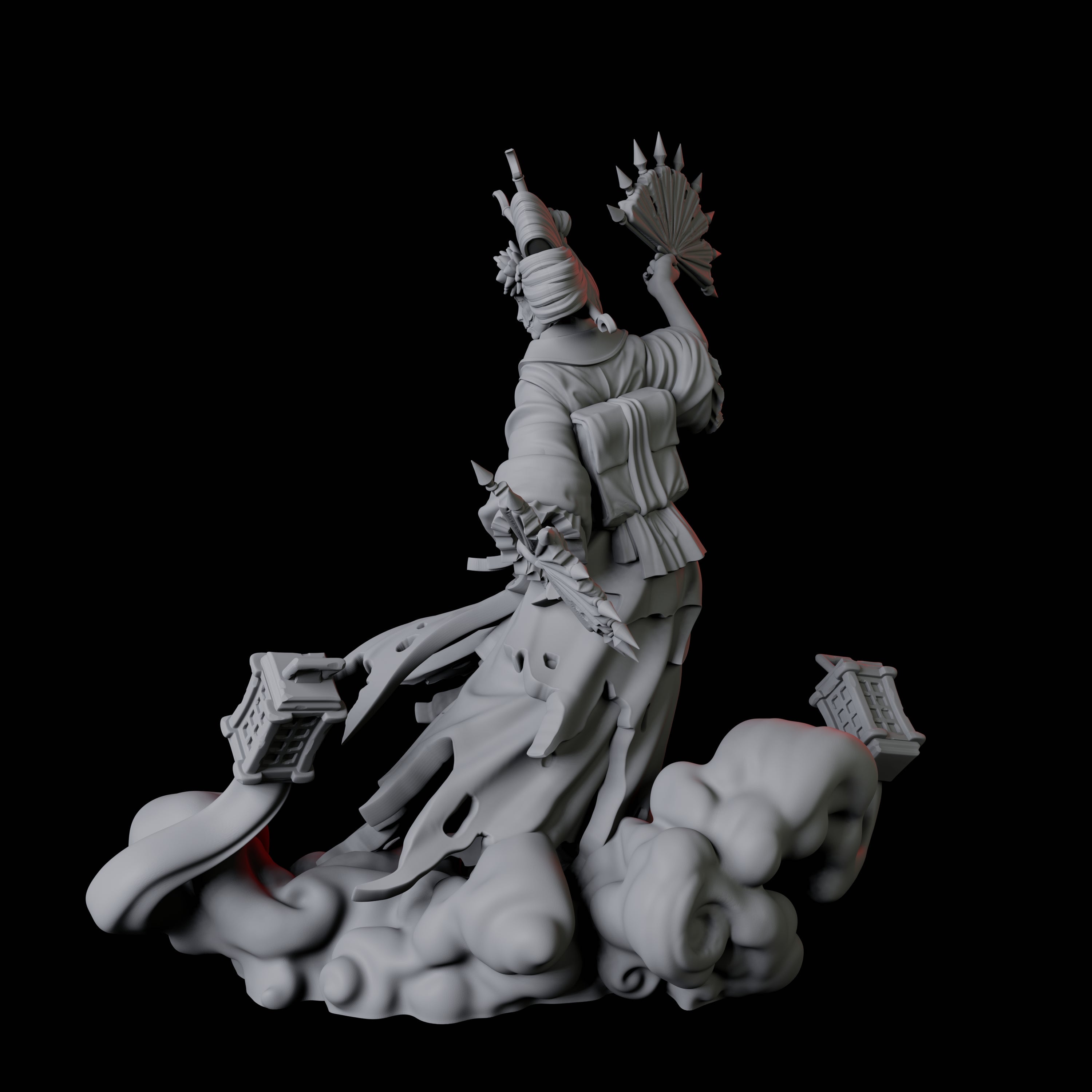 Mysterious Geisha Sorcerer B Miniature for Dungeons and Dragons, Pathfinder or other TTRPGs