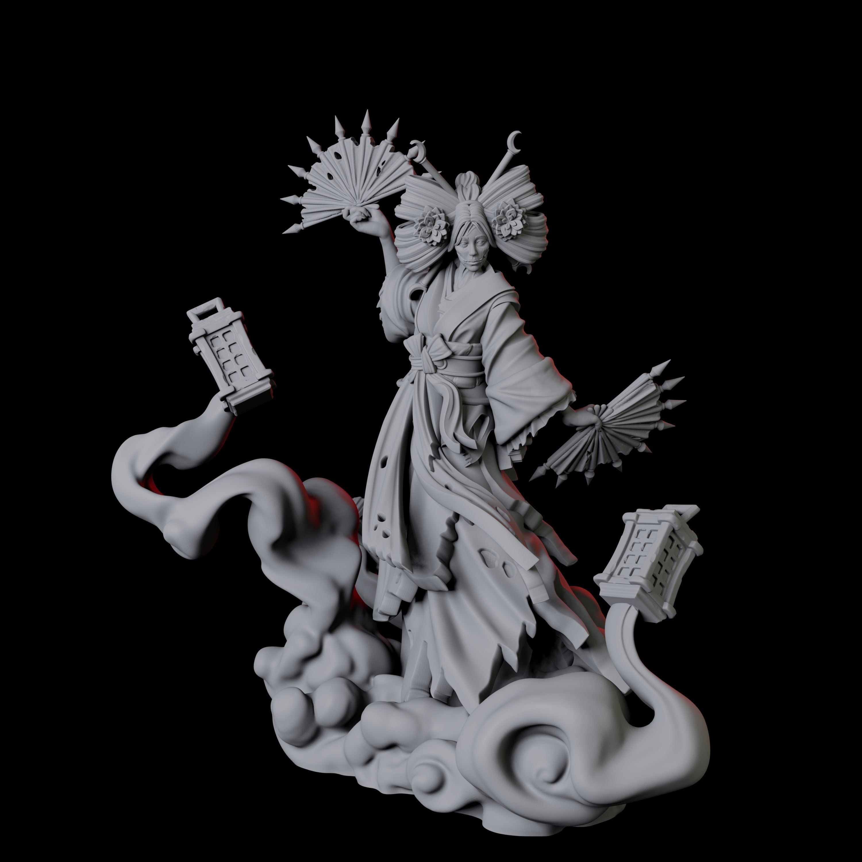 Mysterious Geisha Sorcerer B Miniature for Dungeons and Dragons, Pathfinder or other TTRPGs