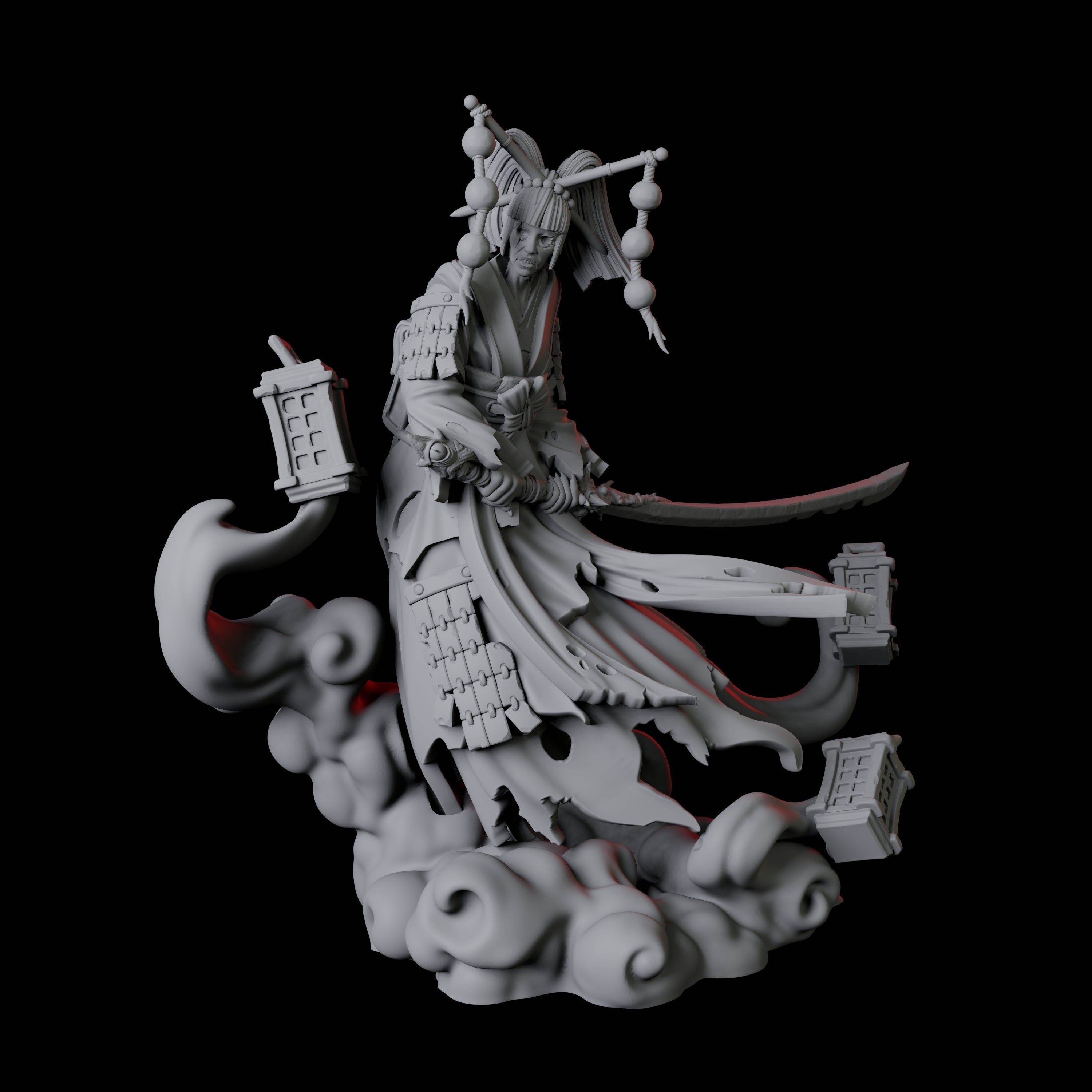 Mysterious Geisha Sorcerer D Miniature for Dungeons and Dragons, Pathfinder or other TTRPGs