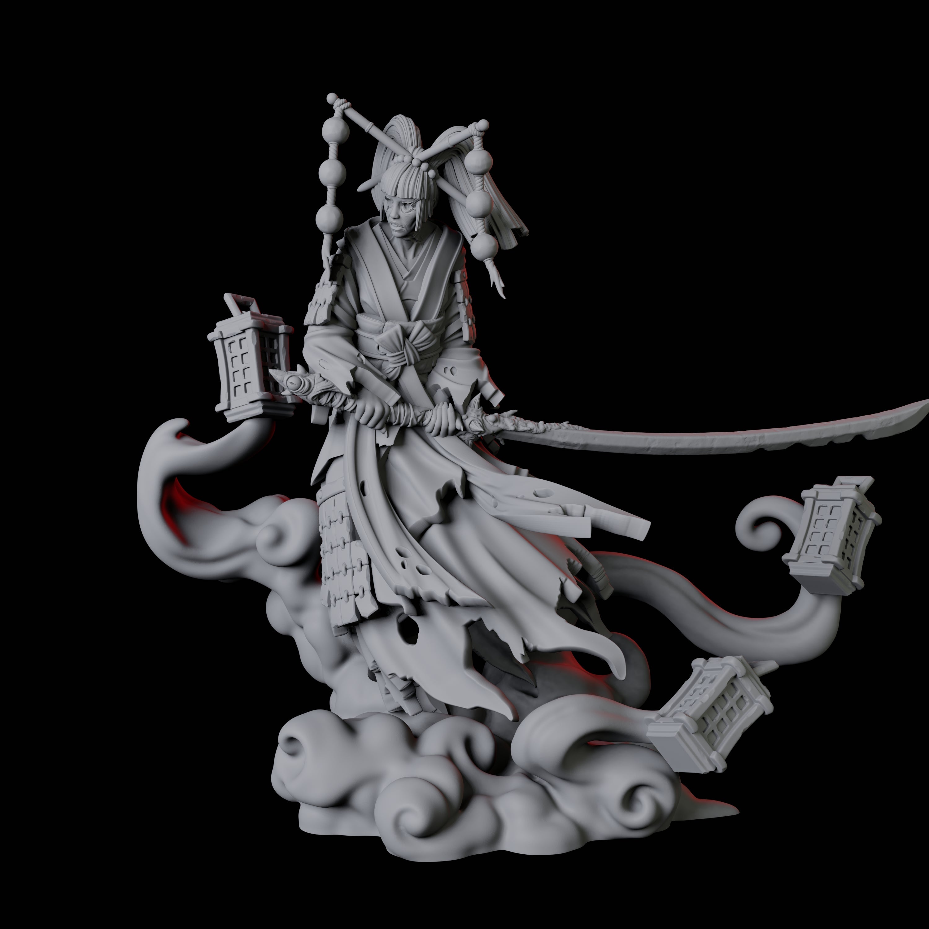 Mysterious Geisha Sorcerer D Miniature for Dungeons and Dragons, Pathfinder or other TTRPGs